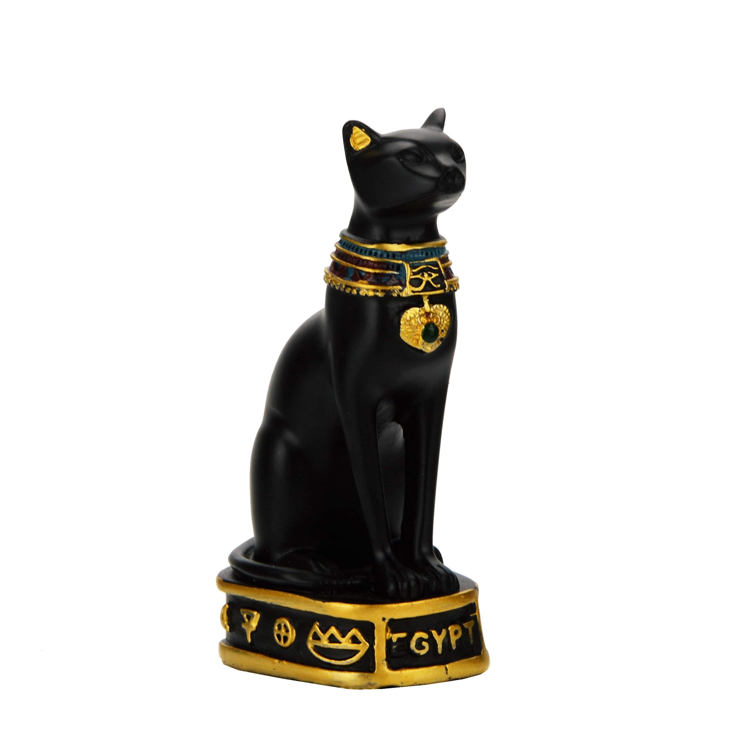 NileCart Egyptian Bastet Collectible Figurine The Black Cat Goddess Statue - Handmade in Egypt (Small 3.5 inches Tall)
