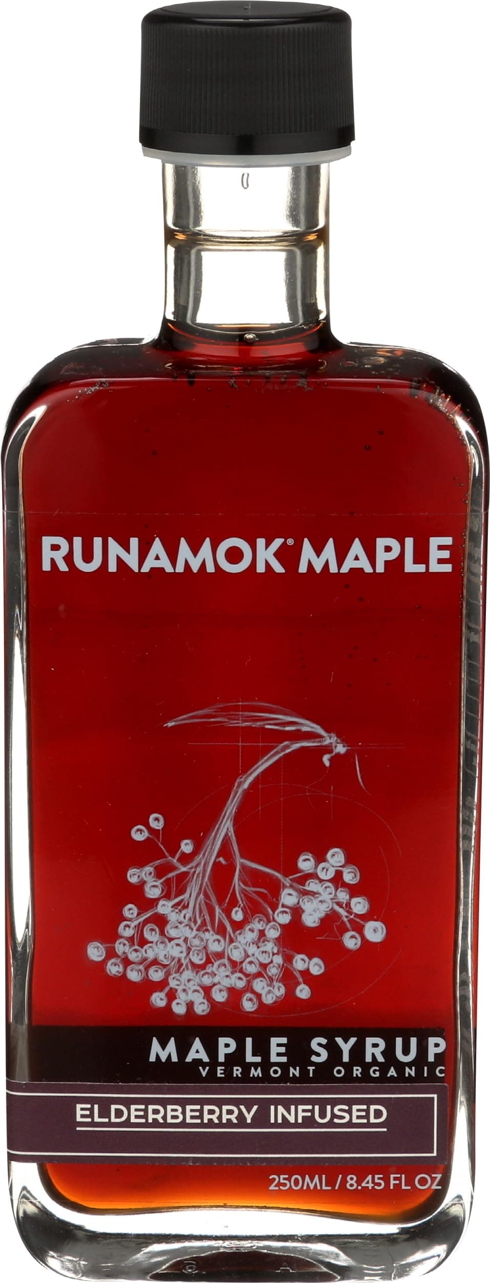 Runamok Maple, Elderberry Infused Organic Vermont Maple Syrup, 8.45 Ounce, 250mL