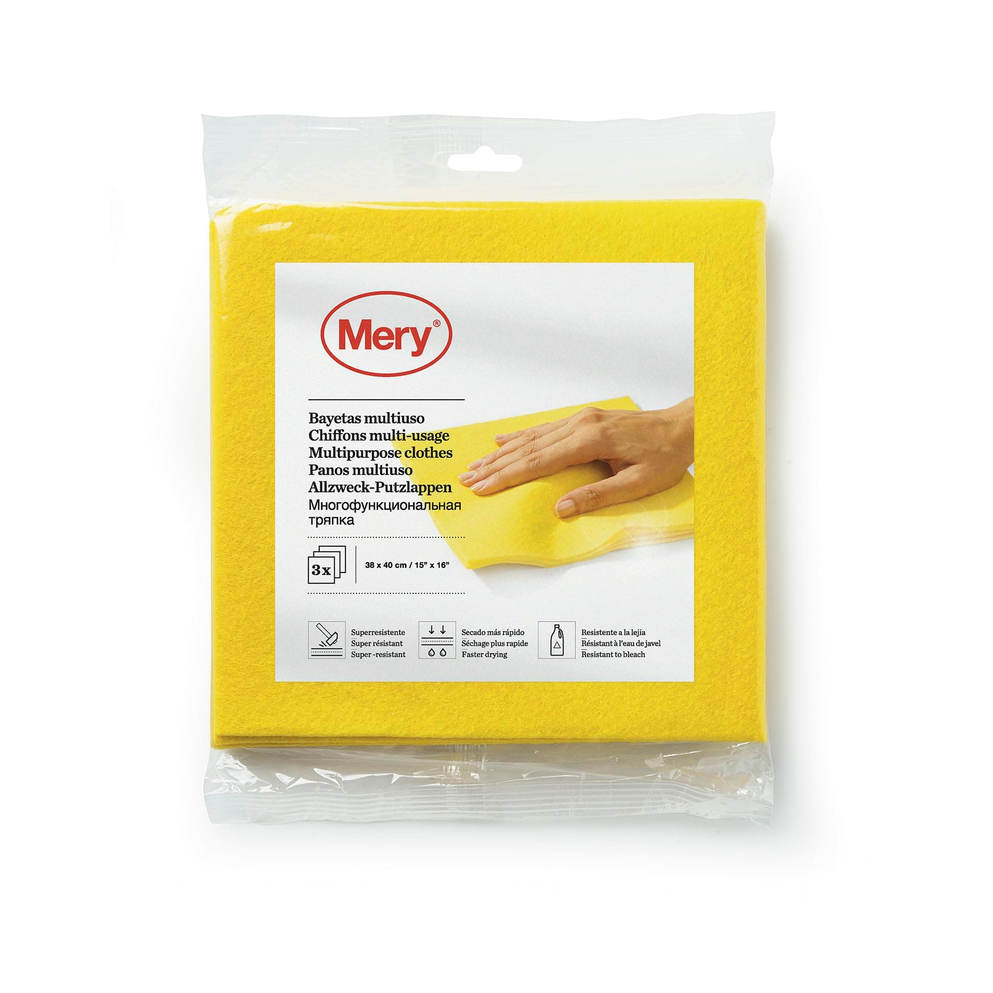 MERY YELLOW MULTI-PURPOSE CLOTH CLEANING CLOTH ABSORBENT 30 * 40 3PCS