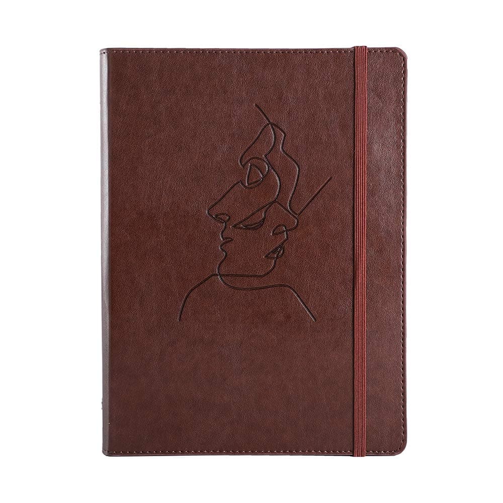 XUAN Personal Organiser With Zip Pocket Elastic A5 Refillable Journal Vintage Leather Notebook Ruled Lined Travel Diary Loose Leaf 6 Ring Binder Hardcover Idea for Women Men Office Work Portrait Brown