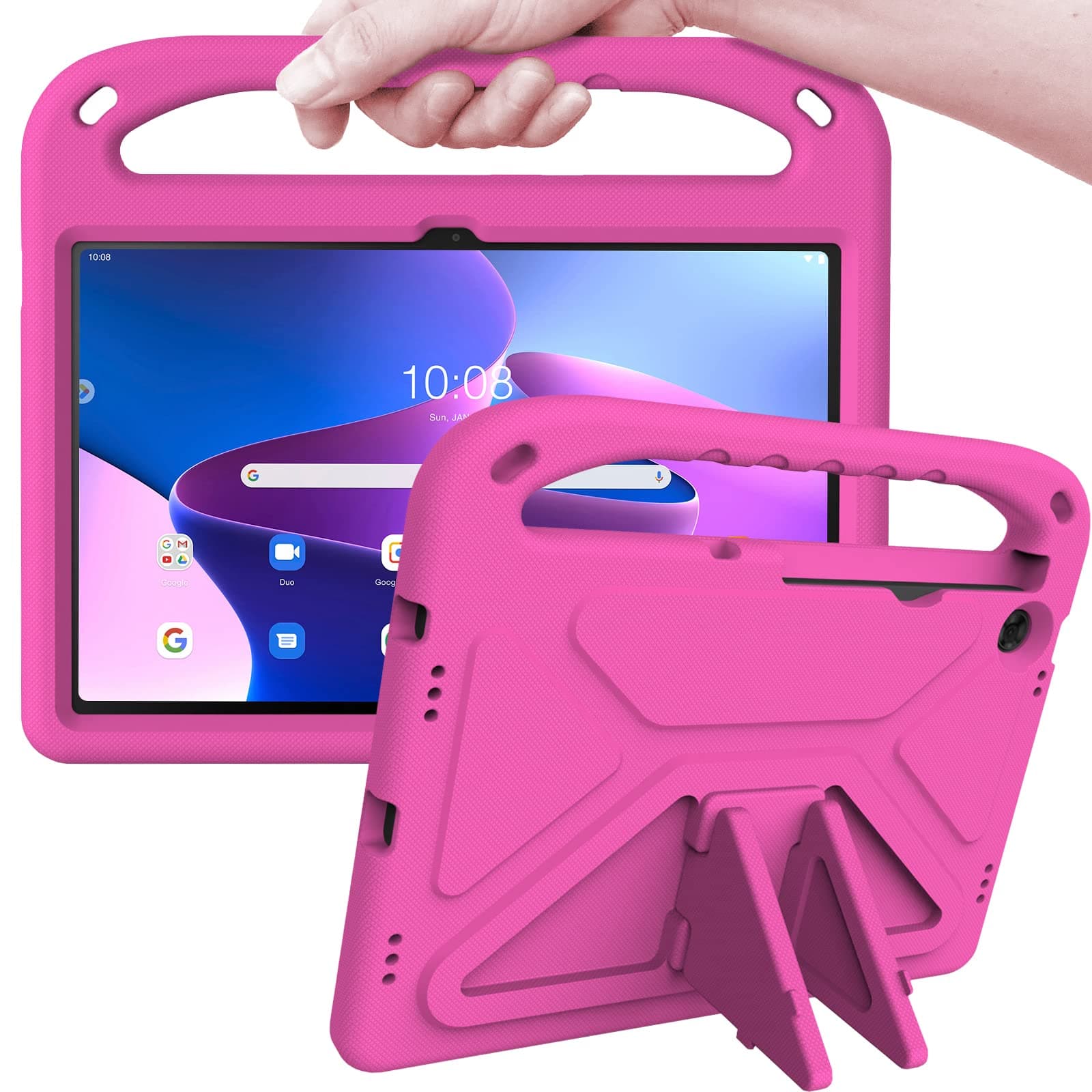 ATOOZ for Lenovo Tab M10 Plus (Gen 3) Case 10.6-inch 2022, Kids Case Cover with Shockproof Handle Stand for Lenovo Tab M10 Plus 3rd Gen (TB125FU / TB128FU / TB128XU) 10.6" Tablet (Rose)