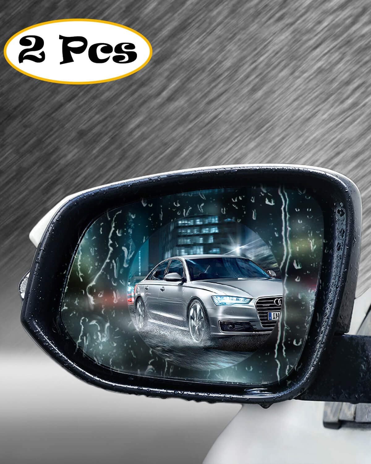 Waterproof Film for Car Rearview Mirror NoTian Automobile Side View Glass Anti-Fog Anti-Glare Film Side Window Rainproof Film - Pack of 2PCS