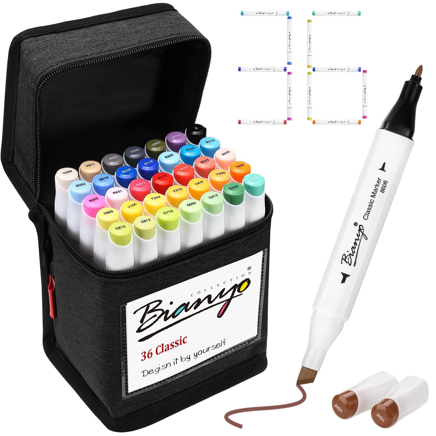 36 Colors Dual Tips Art Markers Alcohol Based Highlighter Pens with Assorted Colors & Gift Canvas Bag for Adults& Kids Coloring Drawing Outlining