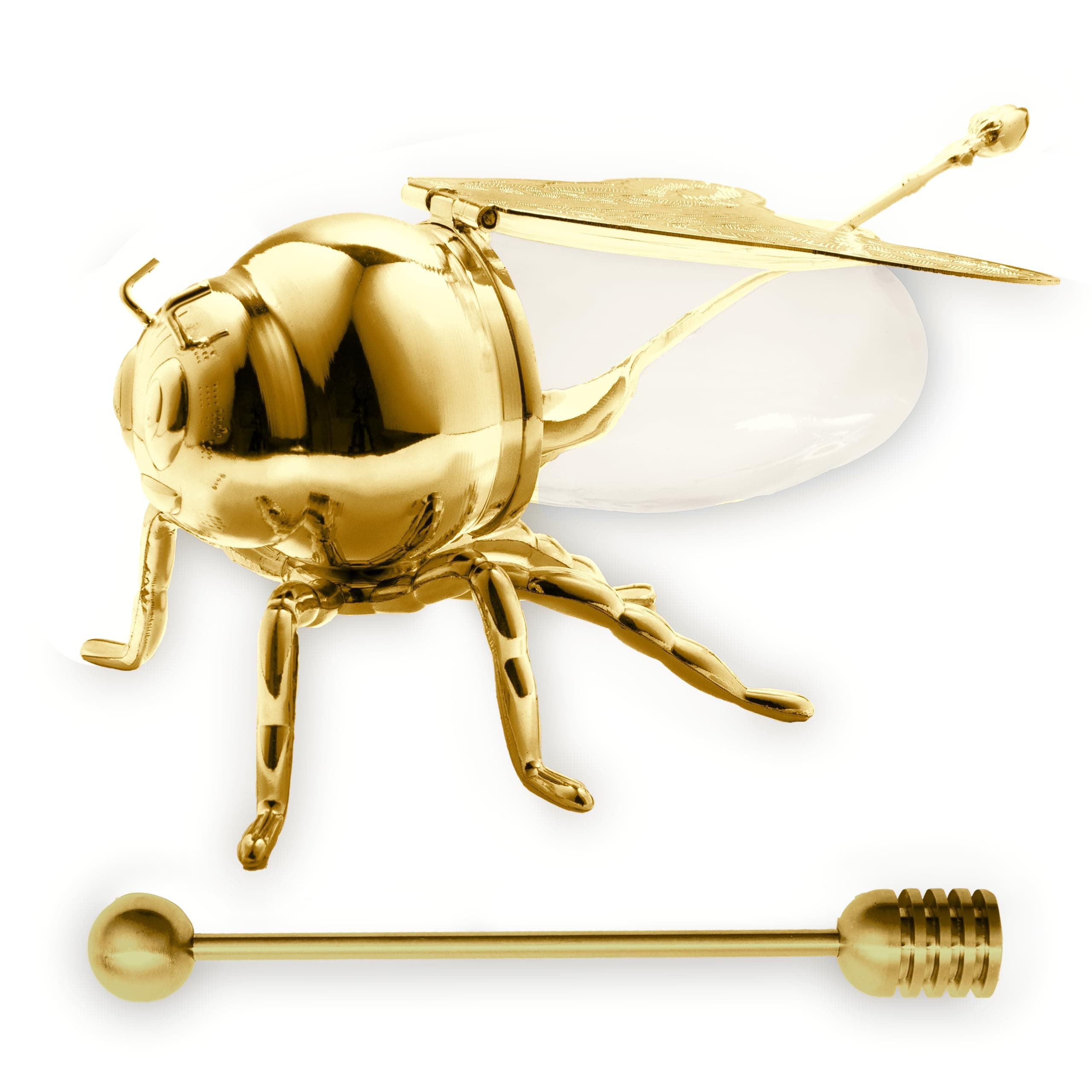 Kitchen QueenBee-Shaped Honey Jar - Adorable Container for Honey, Syrups, Condiments, Oil, and More - Perfect for Breakfast Foods, Desserts, and Tea - Ideal Gift for Honey Lovers and Bee Enthusiasts