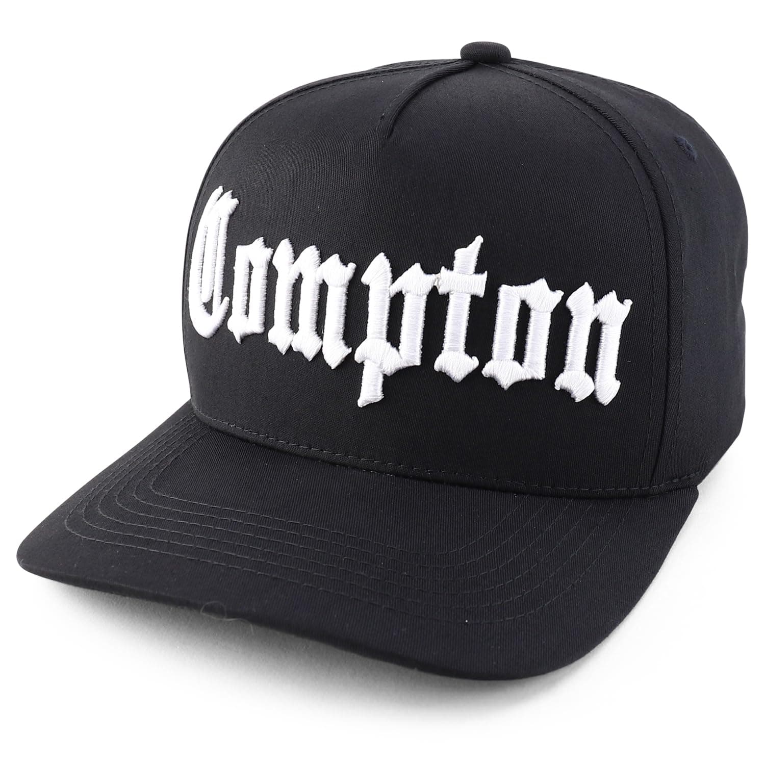 Old English Compton City 3D Embroidered 5 Panel Snapback Cap