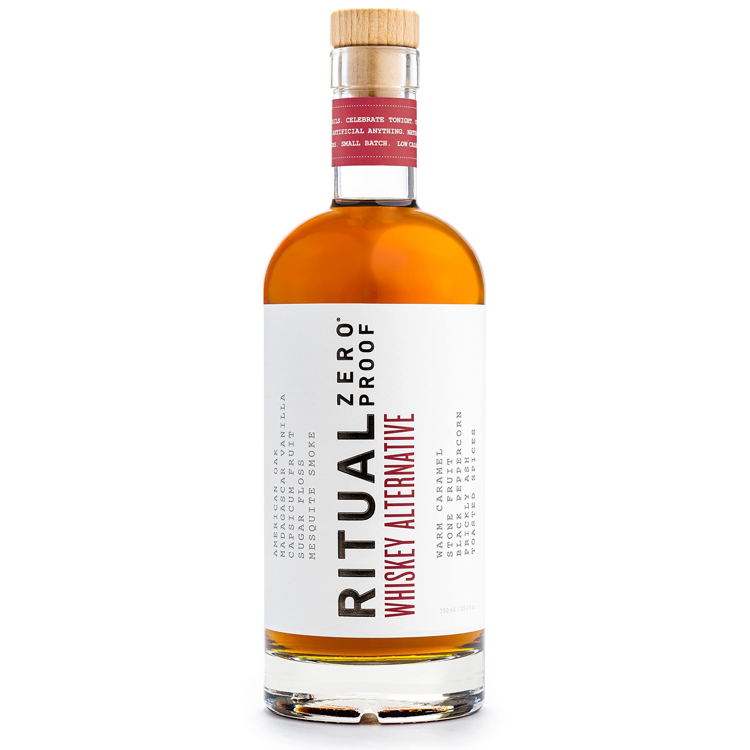 RITUAL ZERO PROOF Whiskey Alternative | Award-Winning Non-Alcoholic Spirit | 25.4 Fl Oz (750ml) | Only 5 Calories | Keto, Paleo & Low Carb Diet Friendly | Make Delicious Alcohol Free Cocktails