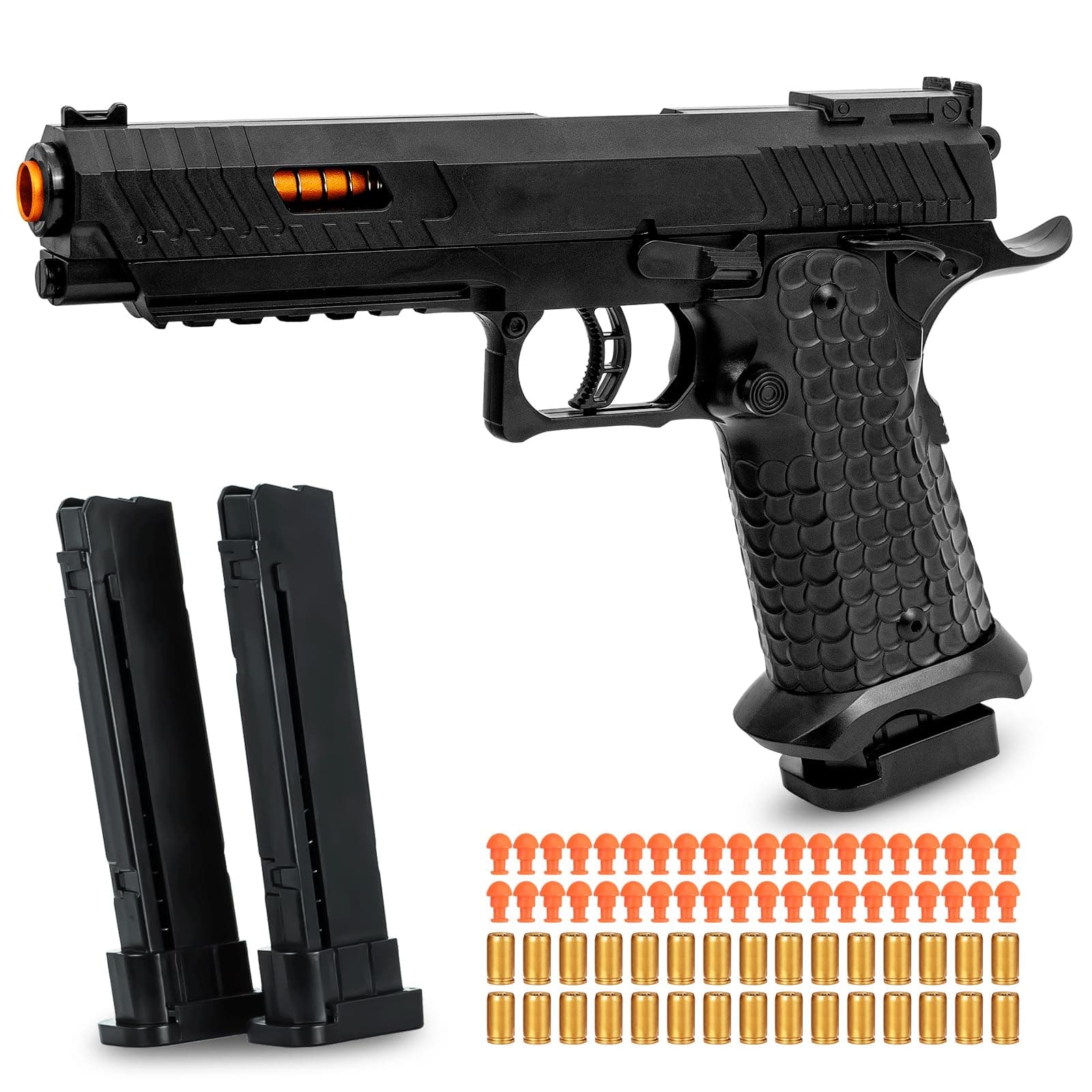 - Toy Gun, Soft Bullet Toys Gun for Boys, Toy Foam Blaster with 40 Soft Bullets, Empty Shell Ejecting Toy Gun Pistol, Christmas Birthday Gifts for Boys & Girls Age 8+ (Black)