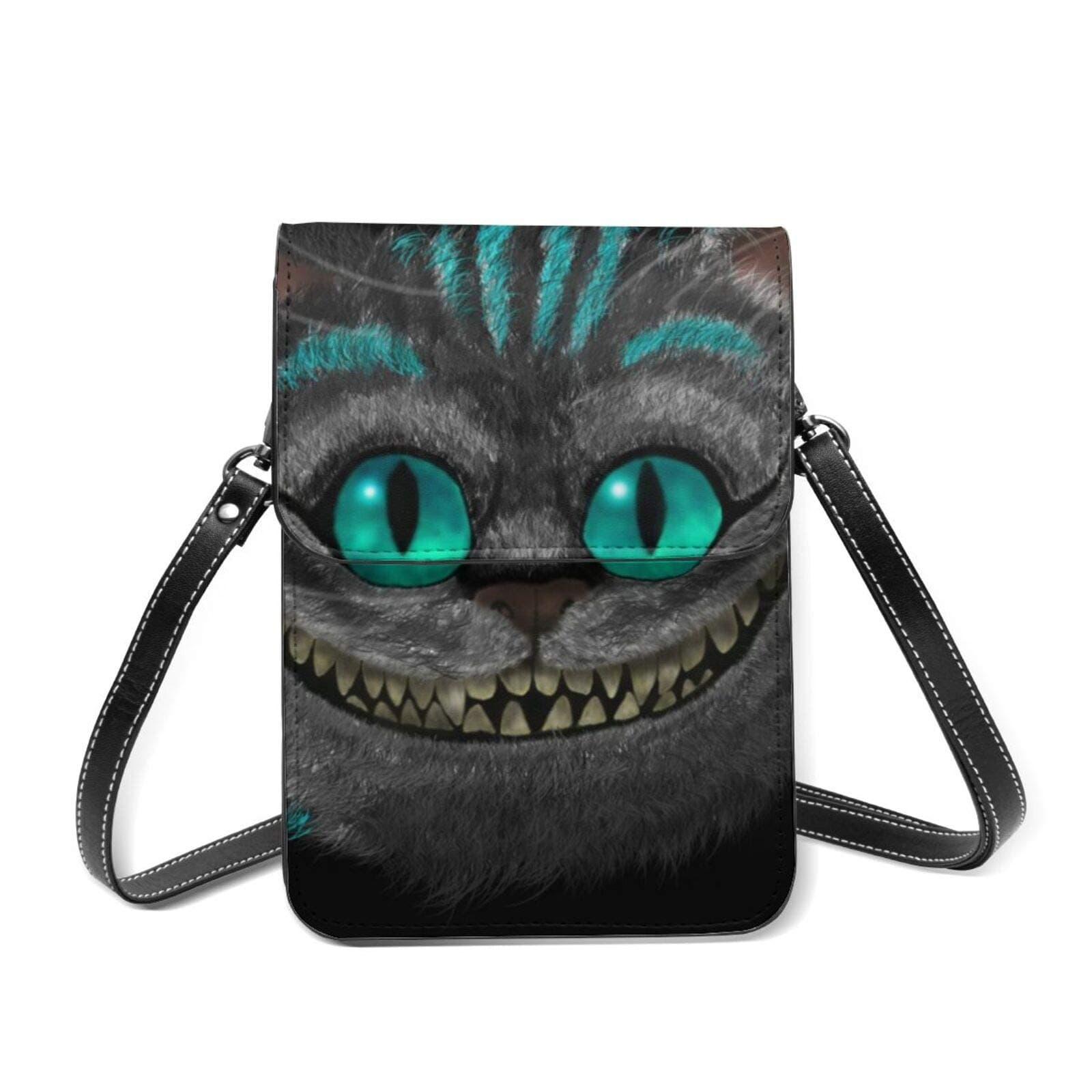 Alice in Wonderland Small Crossbody Bag Leather Wallet Waterproof for Women and Men Portable Sundries Storage Bag