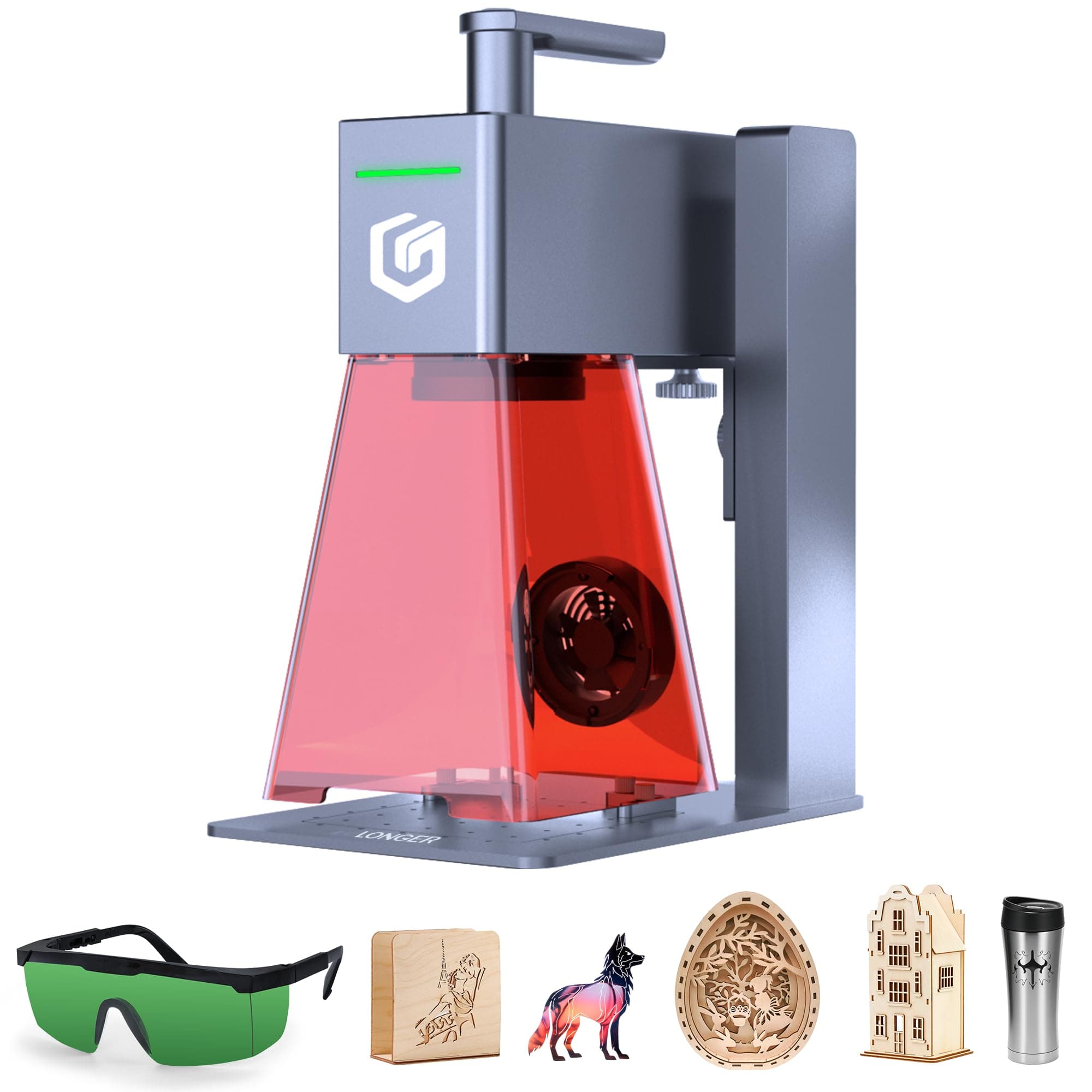 Longer Nano Pro 12000mW Laser Engraver 5000mm/s High-Speed Laser Engraving and Cutter Precision 0.01 * 0.01mm CNC, DIY Laser Cutter and Engraver Machine for Wood, Metal, Paper, Acrylic, Leather, Glass