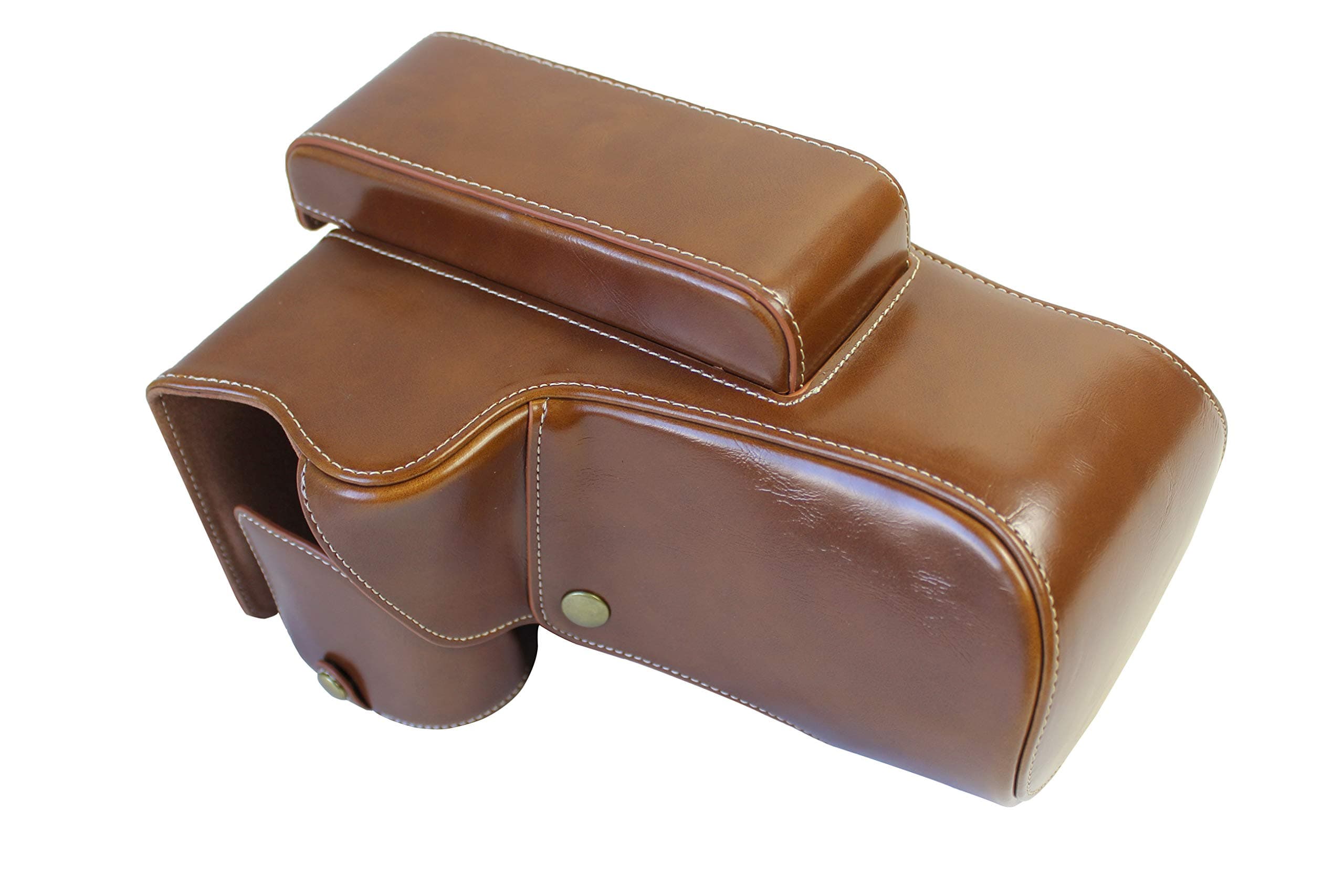 Full Protection Bottom Opening Version For Nikon COOLPIX P1000 Protective PU Leather Camera Case Bag Brown