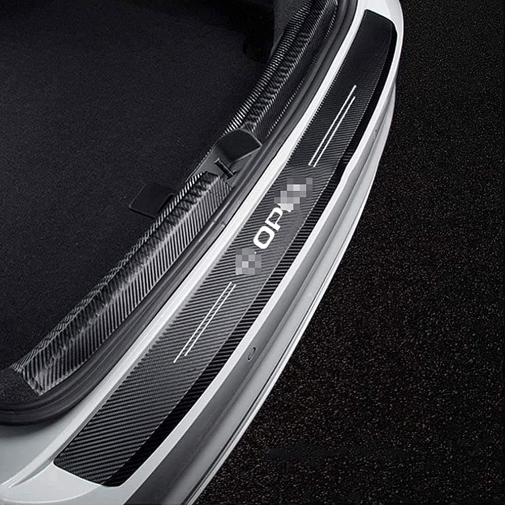 Car Rear Bumper Protector ，for Opel Insignia Astra J H G Corsa Carbon Fiber Car Trunk Guard Plate Anti-Scratch Trunk Door Sill Protector Anti-Skid Protective Stickers Styling Accessories