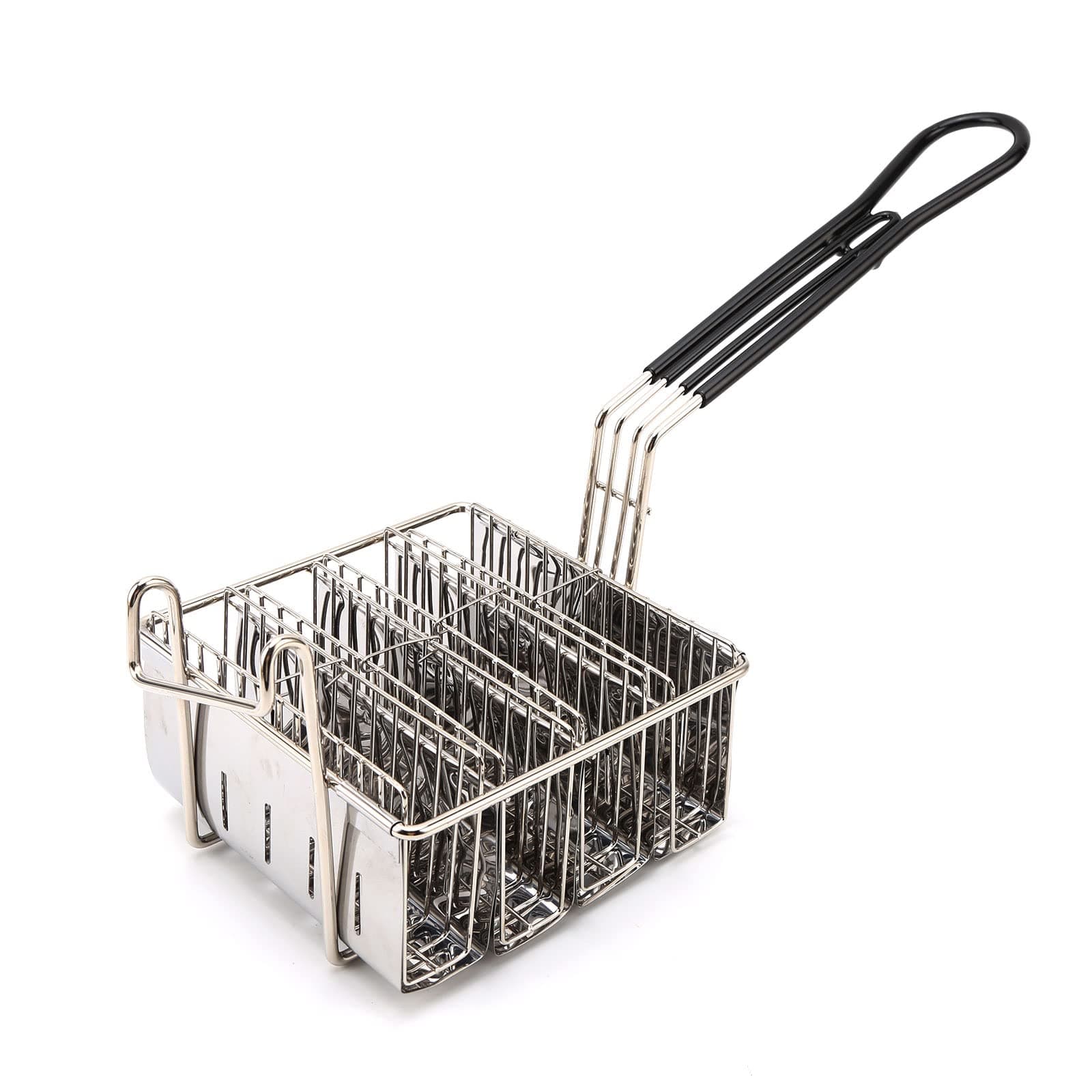 DERCLIVE Taco Basket Holds 4 Shells Deep Fryer Stainless Steel Taco Fry Basket with Long Handle