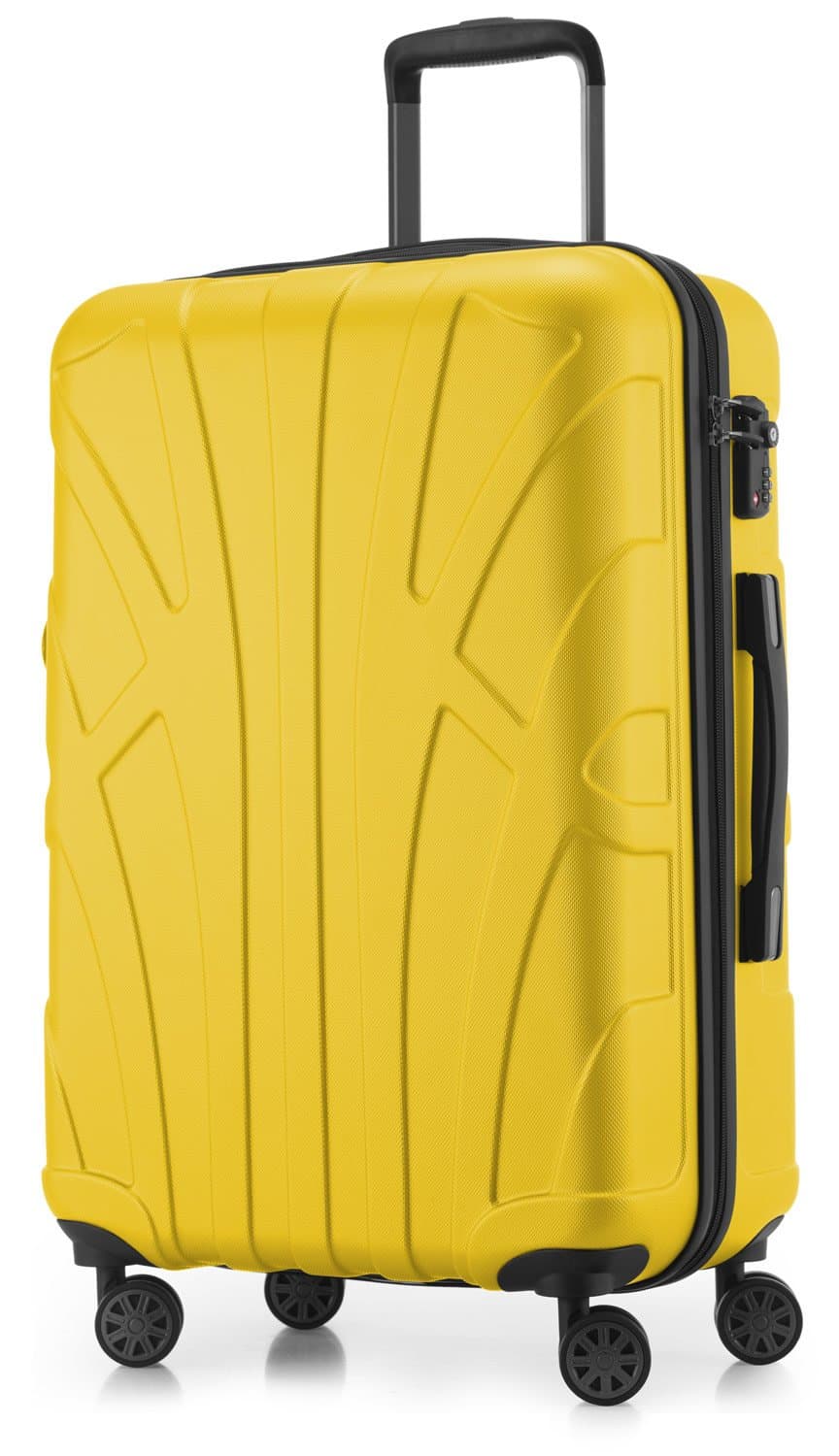 SUITLINE - Hardshell Suitcase, Travel Luggage, TSA, 66 cm, Approx. 58 liters, 100% ABS mat, Yellow