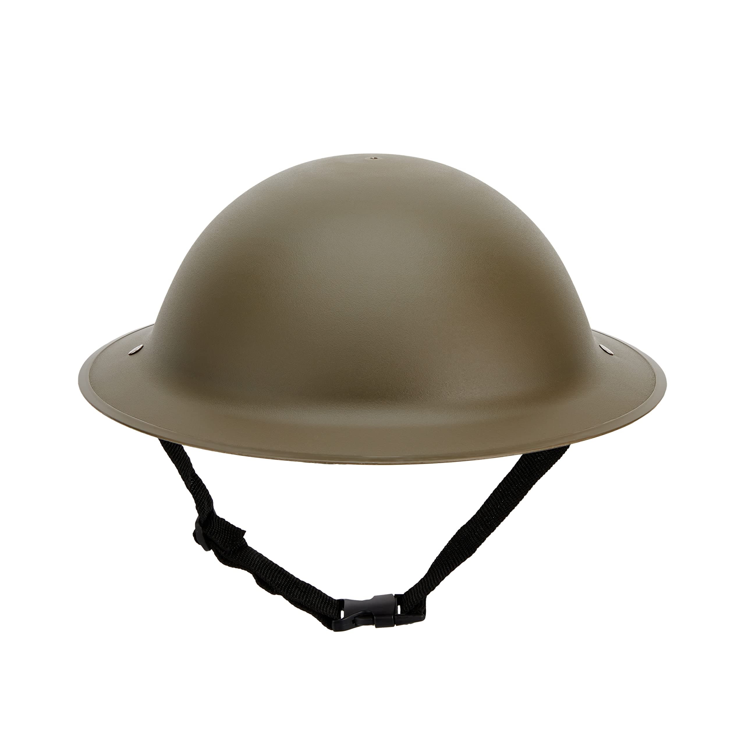 Adult WW2 Ally Military Army Helmet – Adjustable Strap – Lightweight Cosplay Helmet – Universal Size – Plastic with Elastic Foam Inside – Olive Green