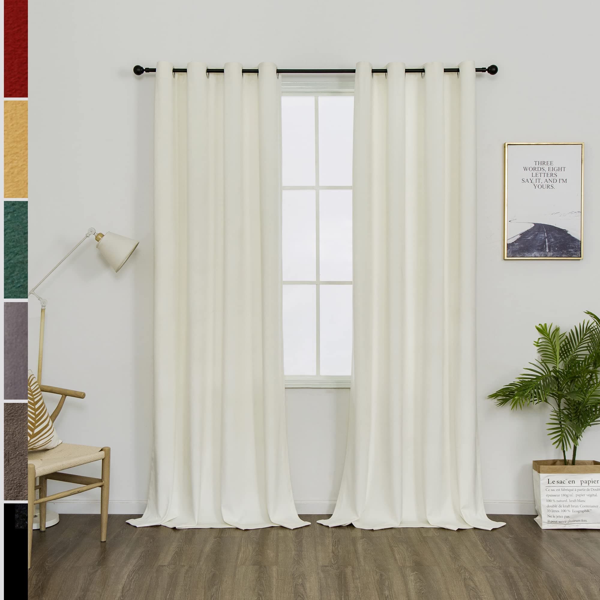 Yejune White Velvet Curtains Super Soft Panels Set of 2 Window Long Drapes Blackout for Office Bedroom Living Dining Room Darkening with Stainless Steel Grommets 52 x 95 Inches