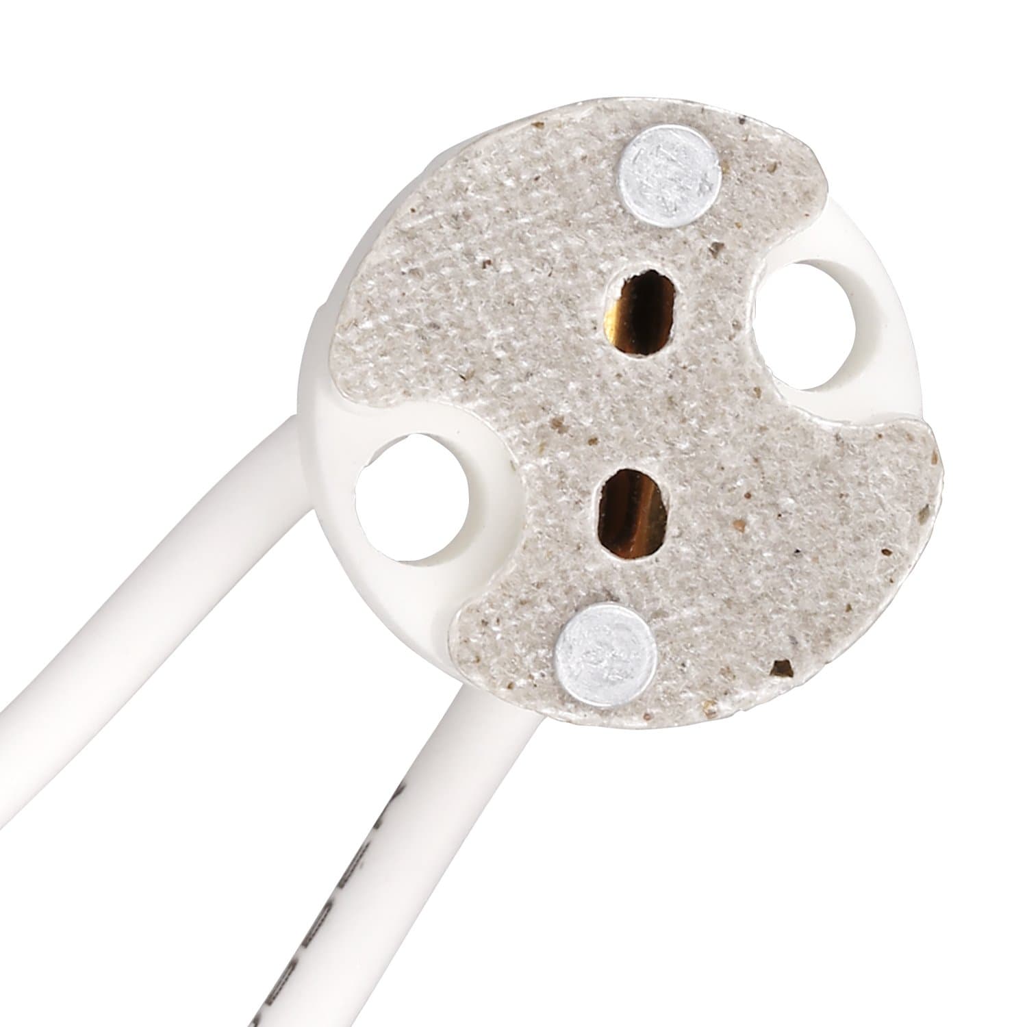 Mini Bi-Pin Socket up to 75 Watts Ceramic Body with Mica Covers for Light Bulbs with Base GU5.3. G4, MR11, MR16