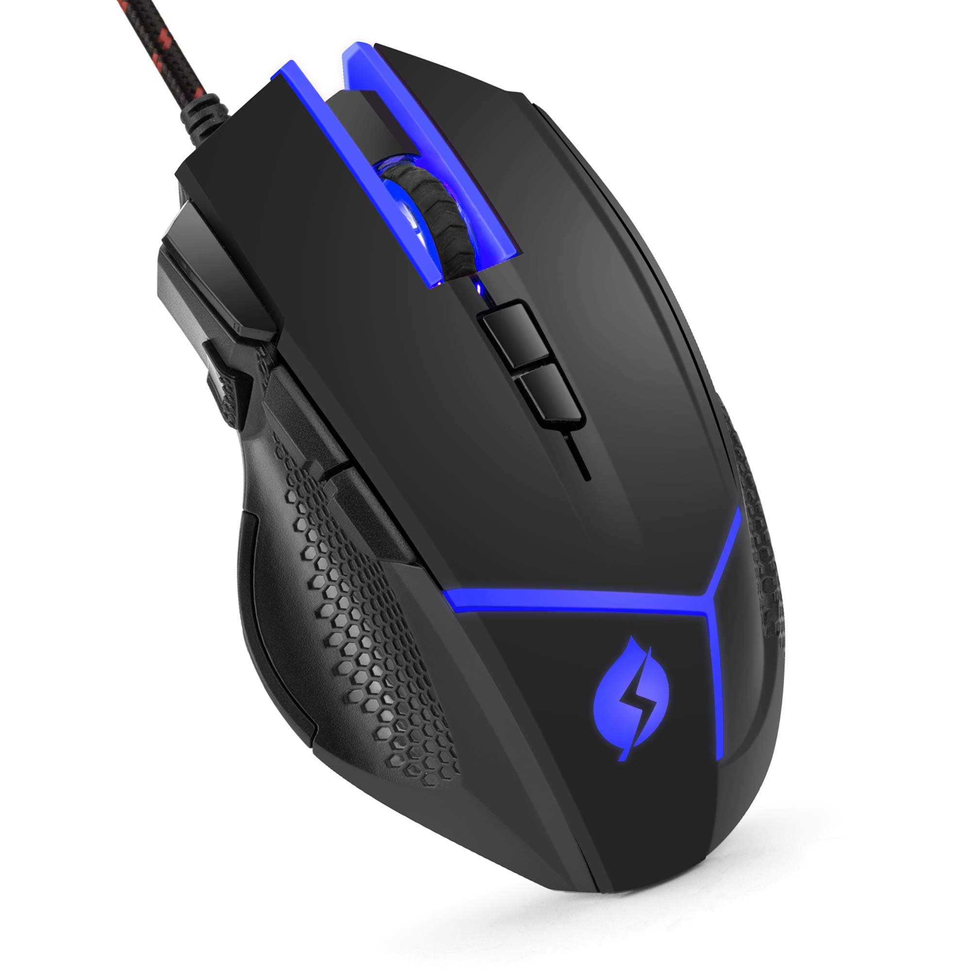 Topmate M18 Wired Gaming Mouse, 4000DPI High Precision Programmable Ergonomic Mice, On-The-Fly DPI Shifting Computer Mouse with RGB Breathing Light and Weight Tuning for Gaming and Office