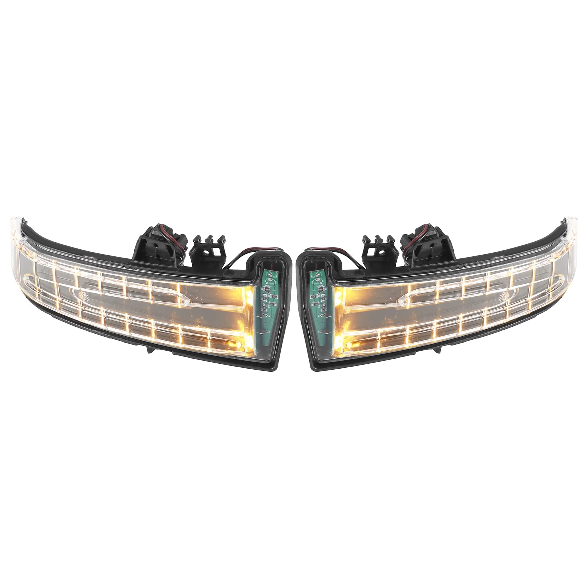 X AUTOHAUX 1 Set Left Right Side Door Mirror Turn Signal Indicator Light for Mercedes Benz W204 C204 W212 OE# A2129067401+A2129067501