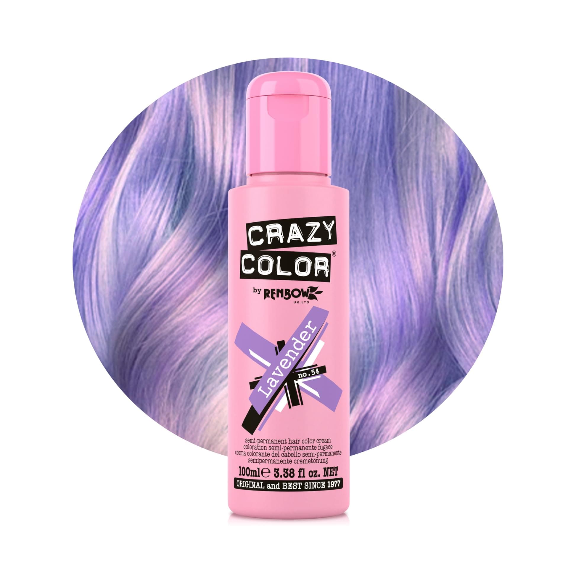 Renbow Crazy Color Semi Permanent Hair Color Cream Lavender No.54 100ml