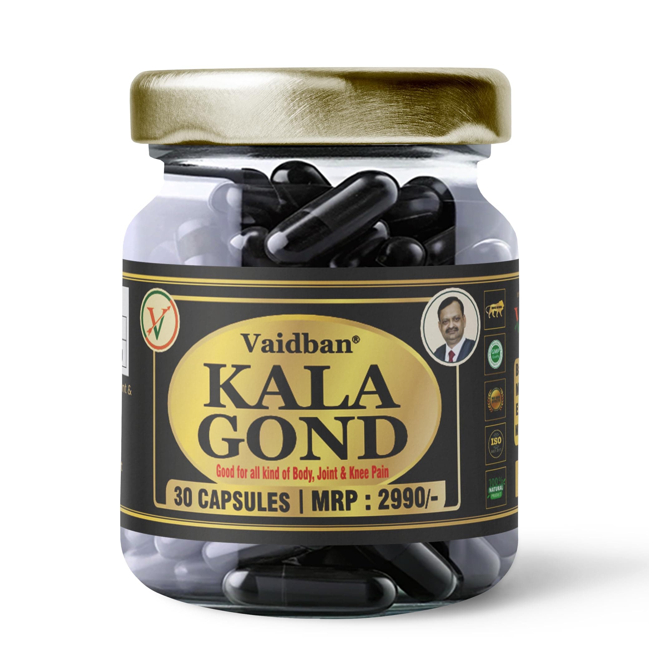 Kala Gond Capsule - Instant Ayurvedic Pain Relief Capsule | Pack of 30 Capsule