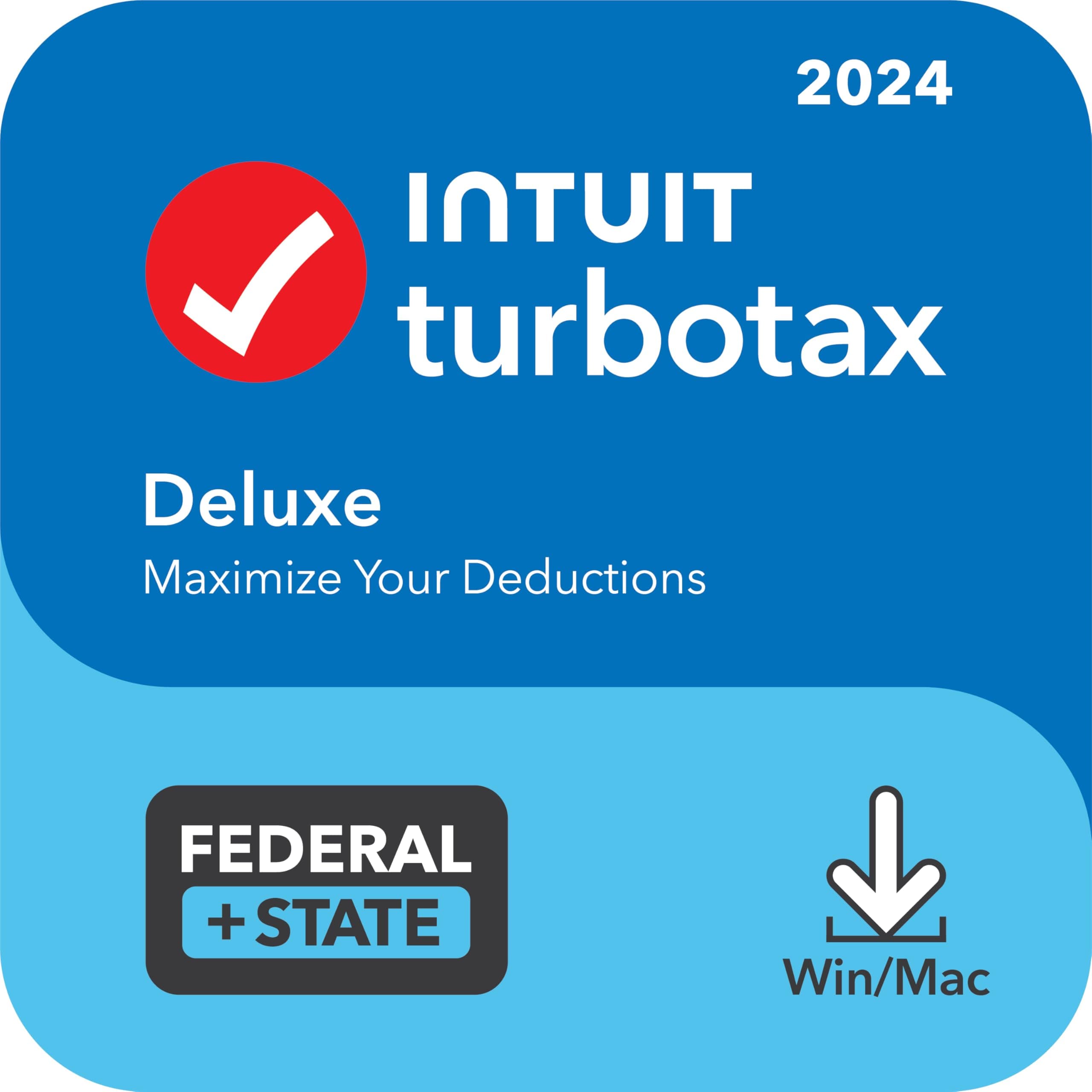 [OLD VERSION] TurboTax Deluxe 2024 Tax Software, Federal & State Tax Return [PC/MAC Download]