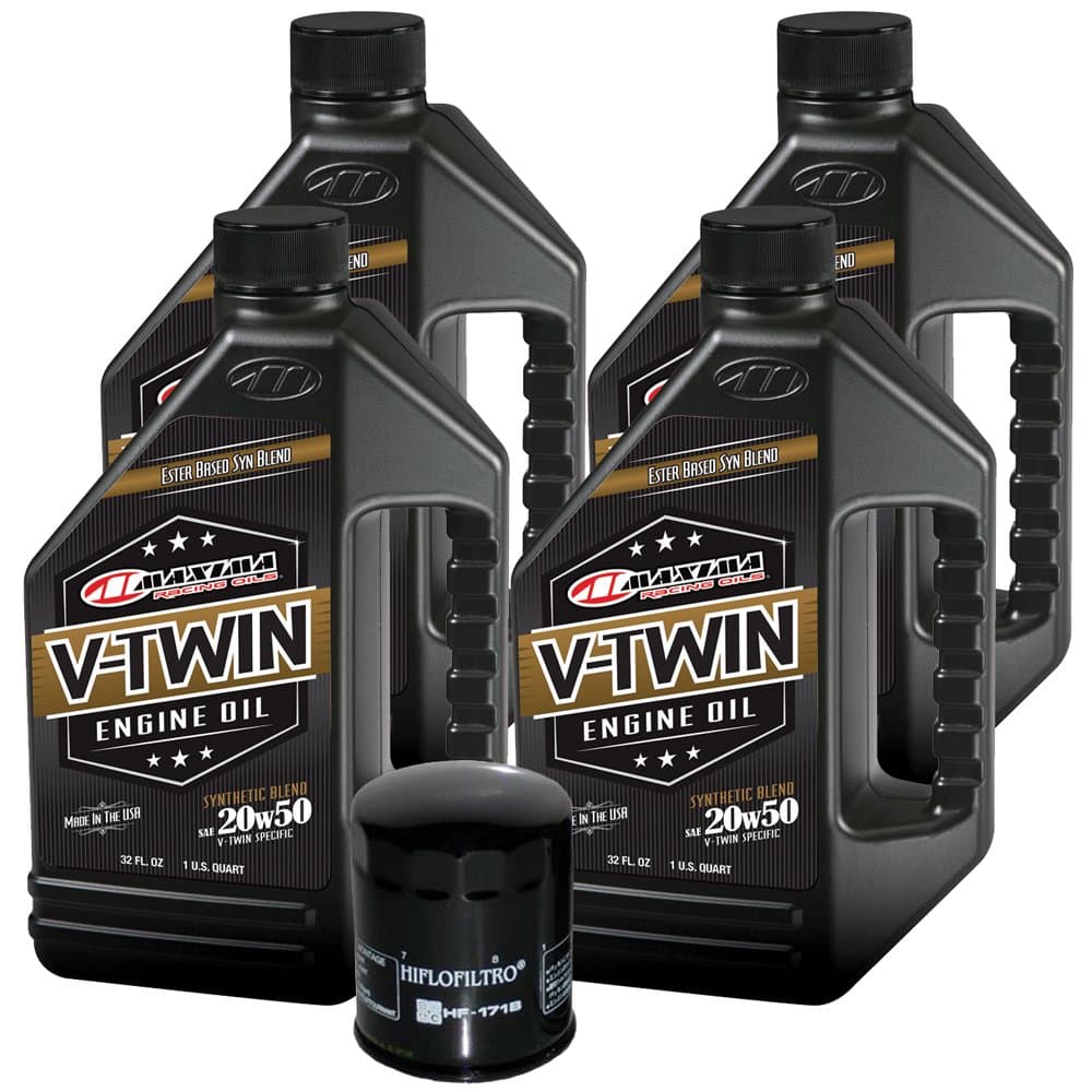 MaximaHiflofiltro VTEOCK21 Synthetic Blend Engine Oil Change Kit for Harley Davidson Twin Cam V-Twin - 4 Quart