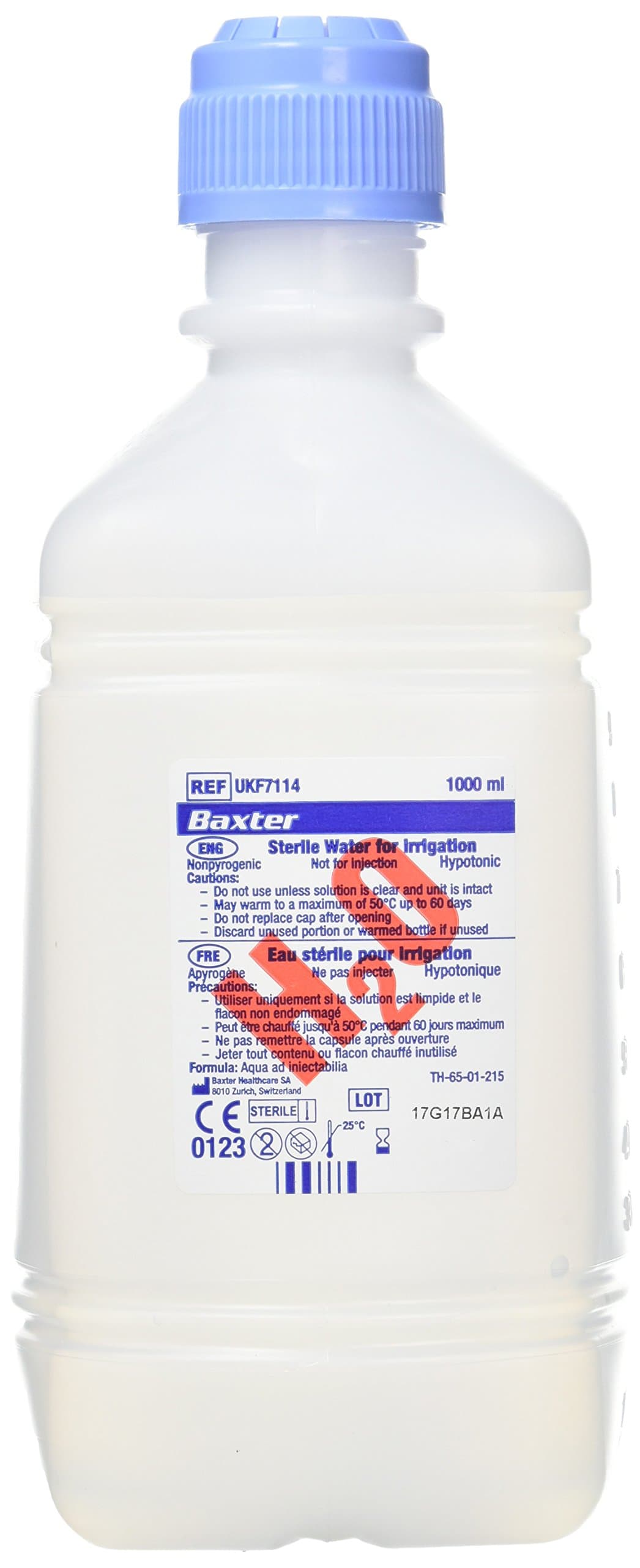 TRF7114 Sterile Irrigation Water, 1 L Capacity, Clear (Pack of 6)
