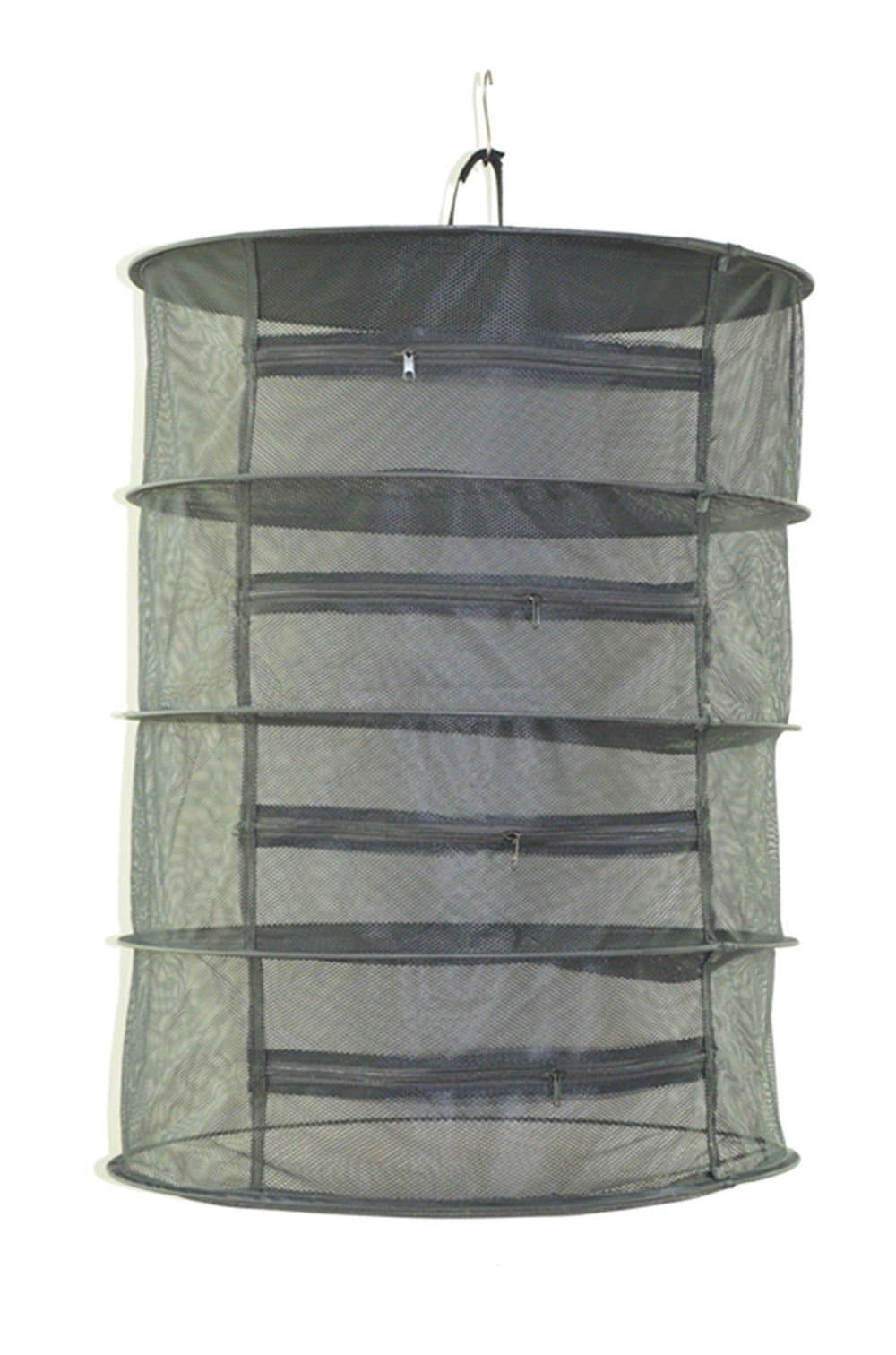 BoHongKang 58CM Drying Net 4 layer With Zippers Herb Drying System Net BLACK