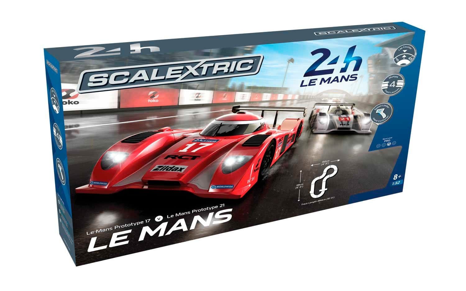 Scalextric C1368 Le Mans Sports Cars Set - Mains Power Slot Car Race Track Sets, 1:32 Scale Set, Electric Racing Toys for Adults or Kids, Racetrack Games, Cars Gifts for Boys or Girls Age 8+