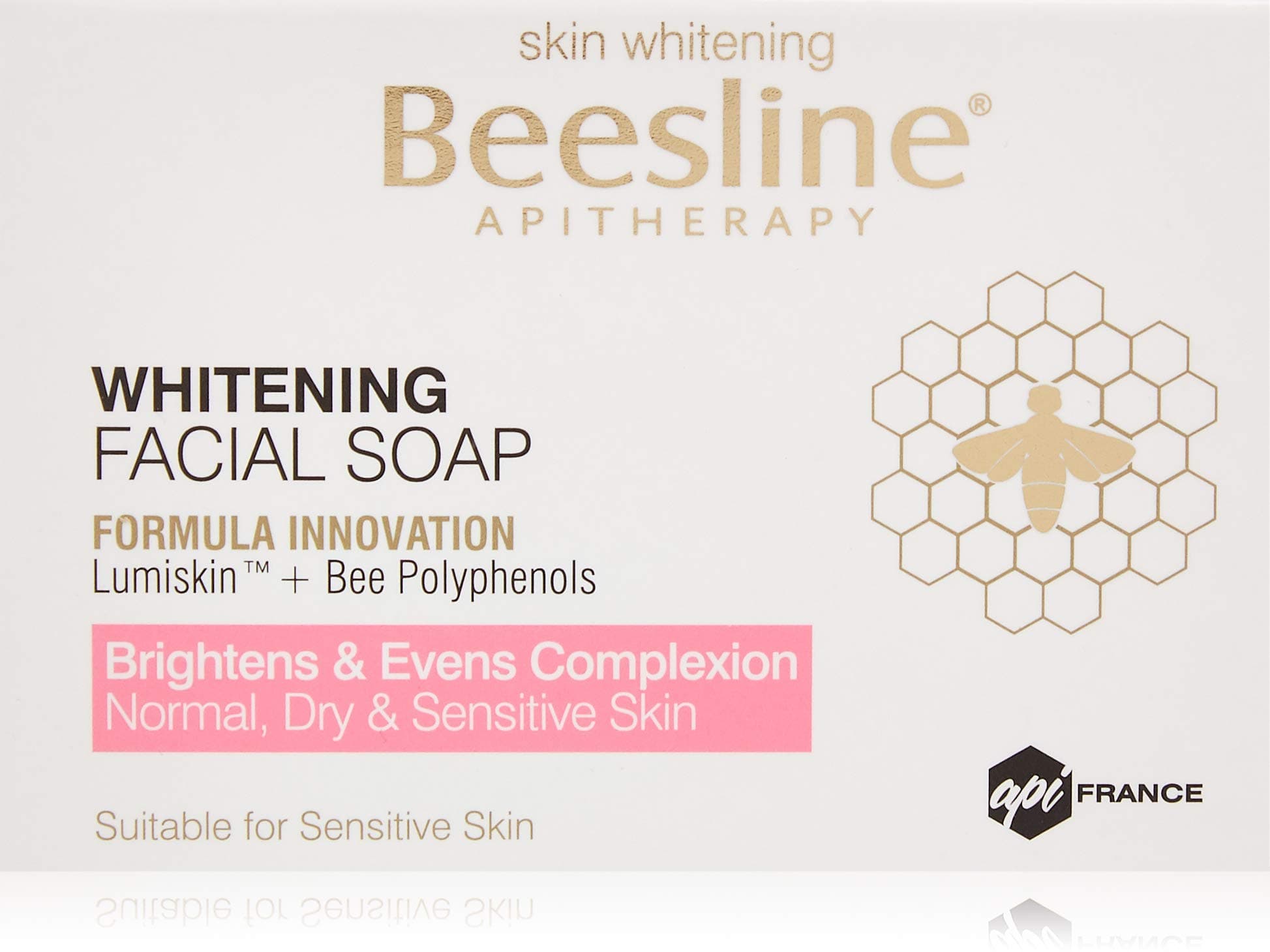 Beesline Whitening Facial Soap, Formula Innovation Lumiskin, Bee Polyphenols Brightens & Evens Complexion Normal, Dry & Suitable for Sensitive Skin, White, 85gm