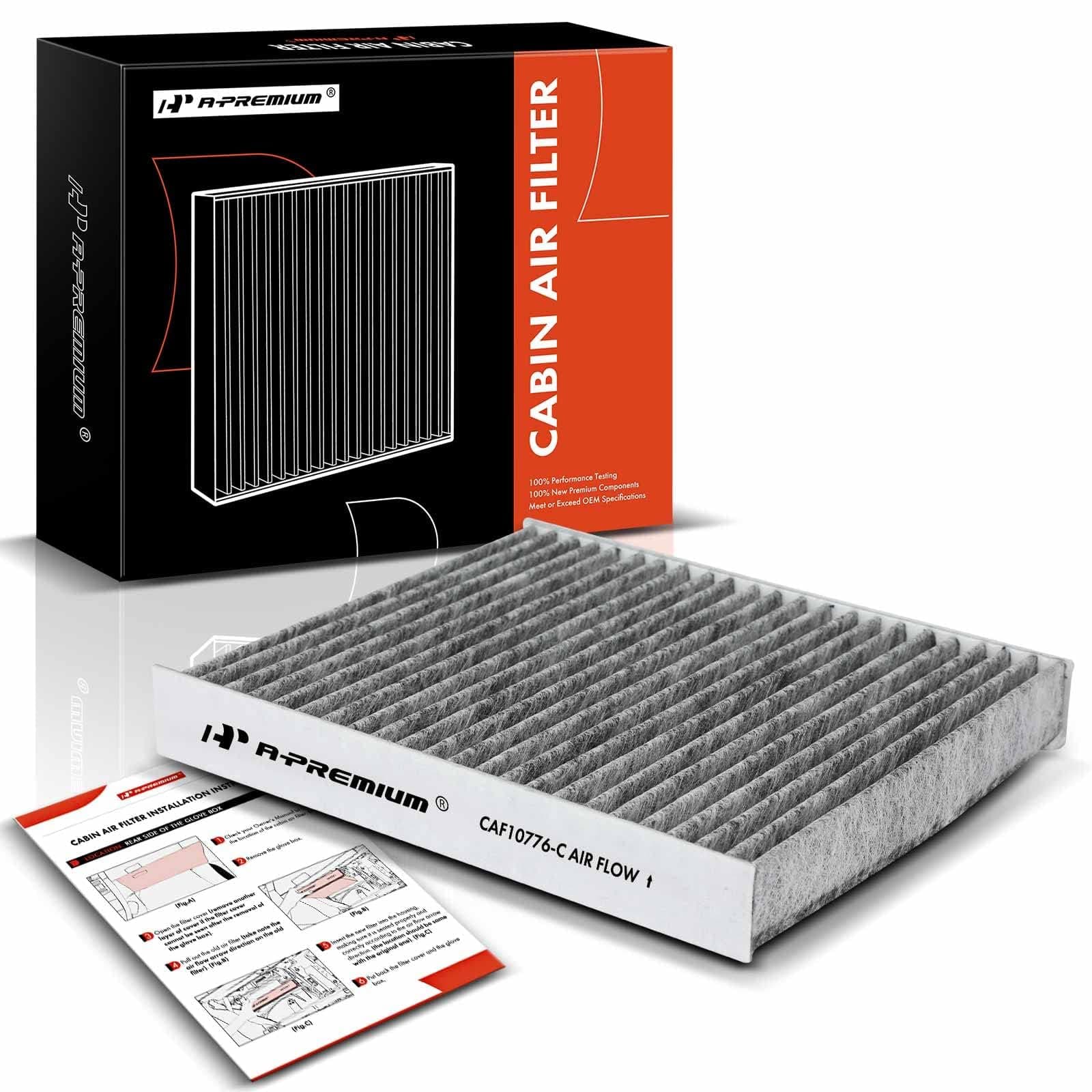 Cabin Air Filter with Activated Carbon Compatible with Kia Soul 2010 2011 2012 2013, Replace# 971332K000