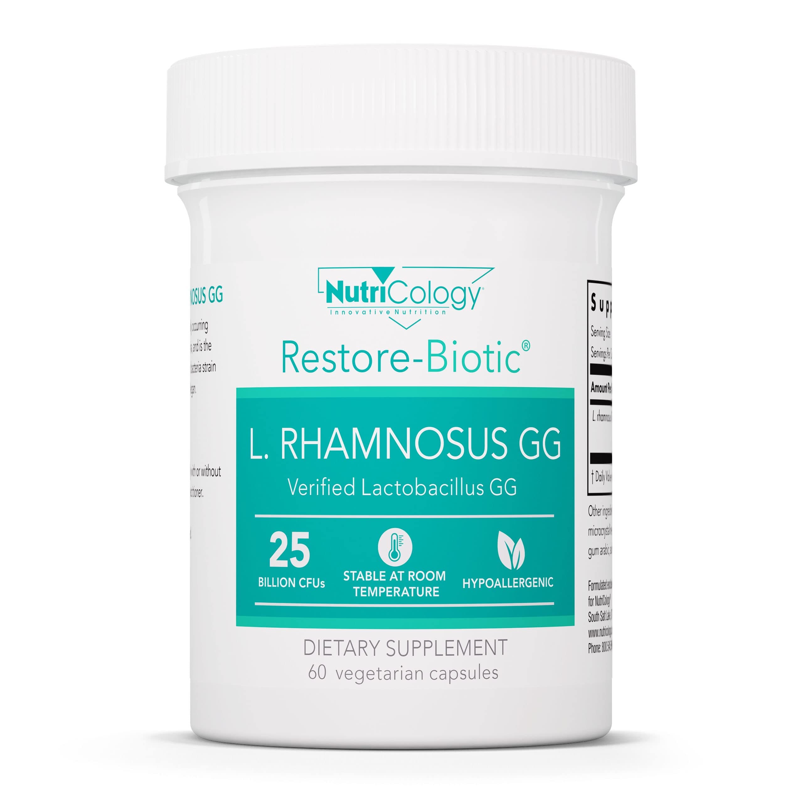 Nutricology Restore-Biotic L. Rhamnosus GG - Probiotic Intestinal Support - 60 Vegetarian Capsules