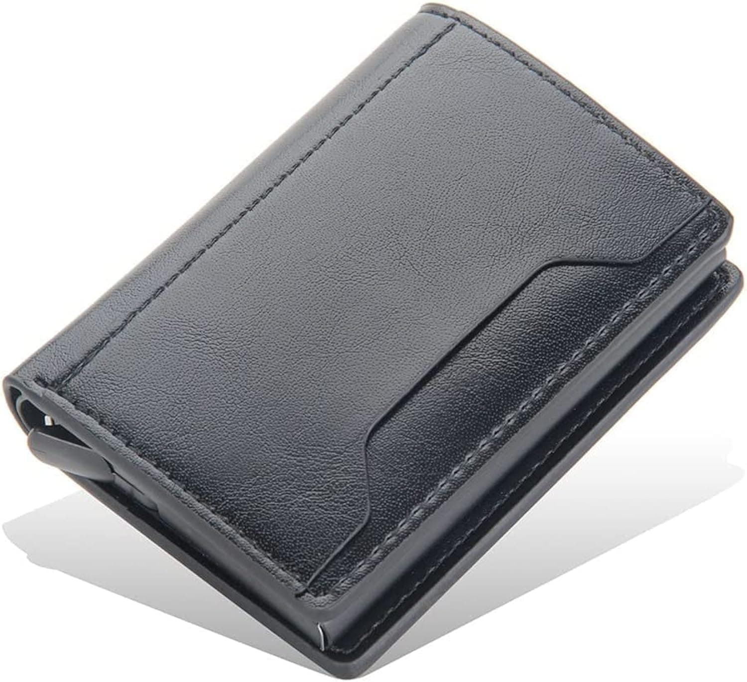 Slim Wallet for Men RFID Smart Front Pocket Minimalist Leather Wallet Antimagnetic Anti Theft Medium Deposit ID Money Bank Card Size Men Gift Black