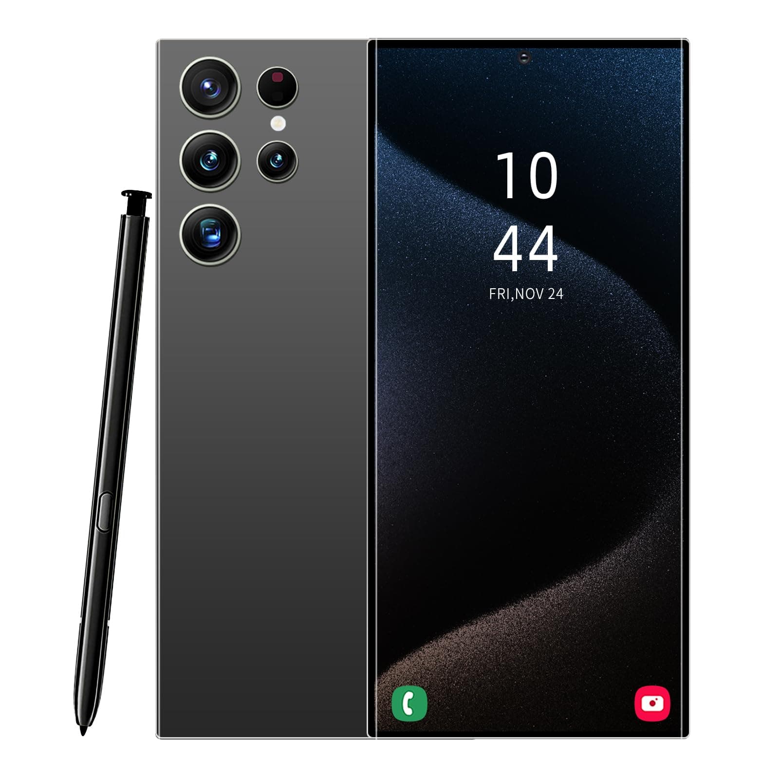 S24U Unlocked Phone，Android 14.0 Cell Phones，8+256GB Smartphone ，Support Dual SIM Dual Standby Face Recognition 6800mAh Ultra Long Life Battery.（Black）