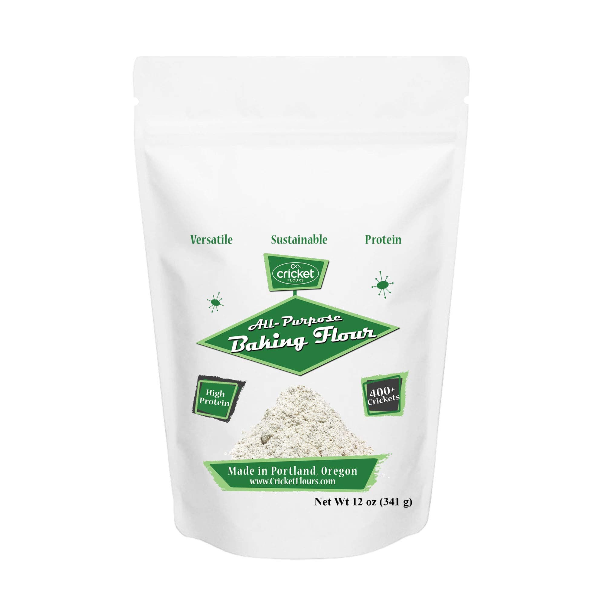 Cricket Flour: All Purpose Baking Flour 12oz (Blended Mix) – Made in Portland, Oregon with High Protein Cricket Protein Powder. Great for Edible Insects Baking Recipes by Cricket Flours