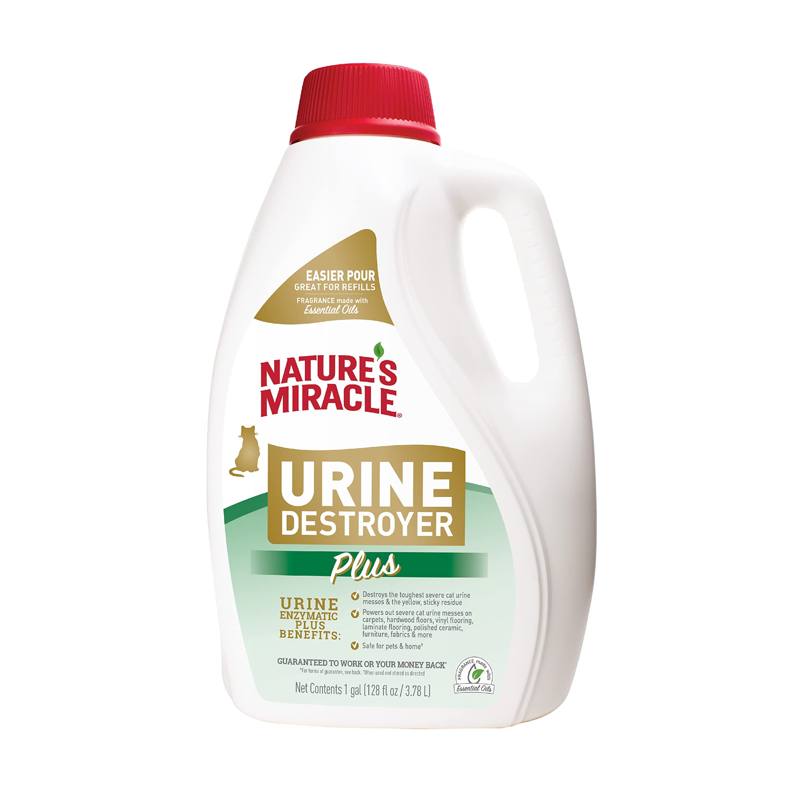 Urine Destroyer Plus for Cats, Enzymatic Formula for Severe Cat Urine Stains, 1 Gal