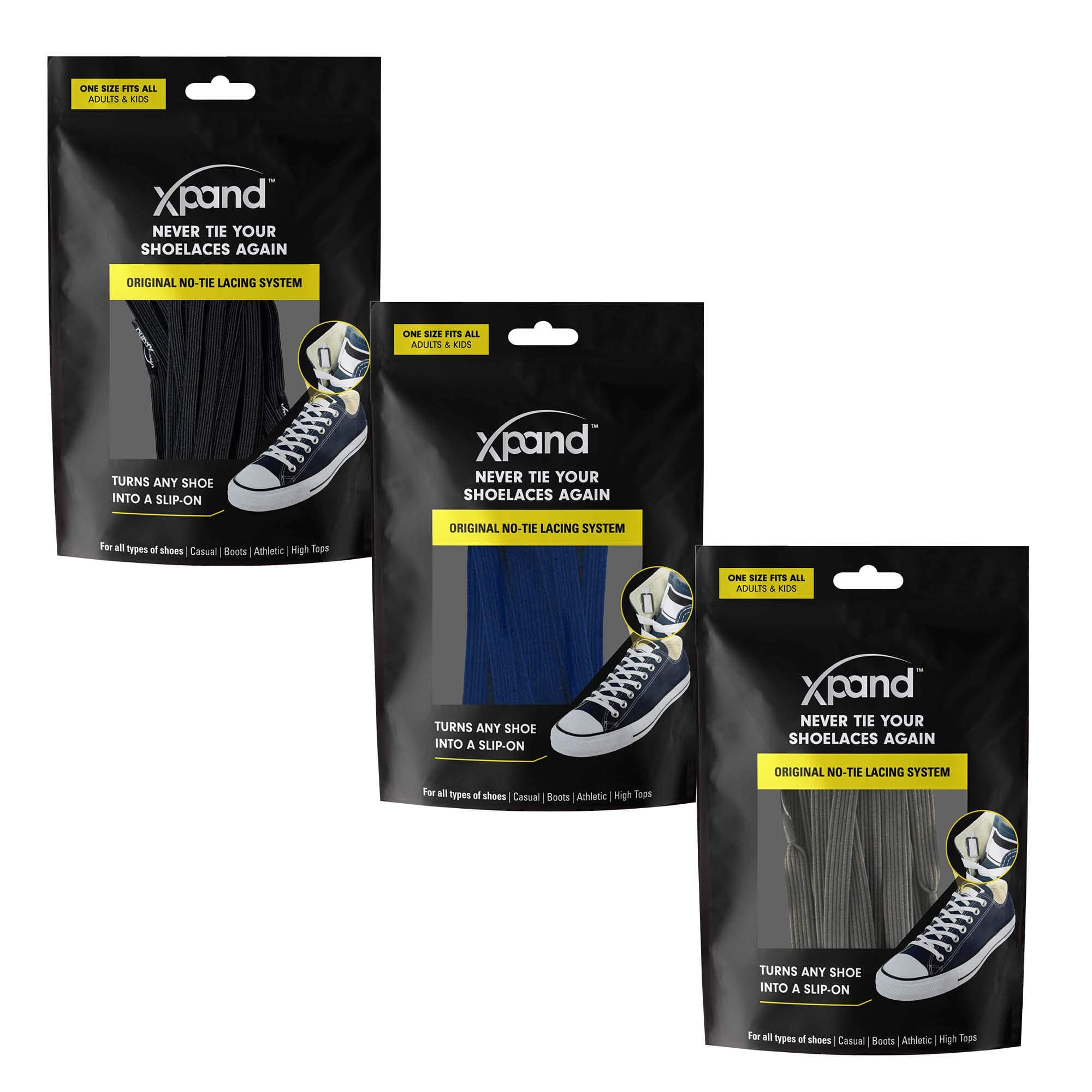 No Tie Elastic Shoelaces [3 Pairs] Move Smarter, Never Tie Again. Convenience and Comfort for Busy Parents.