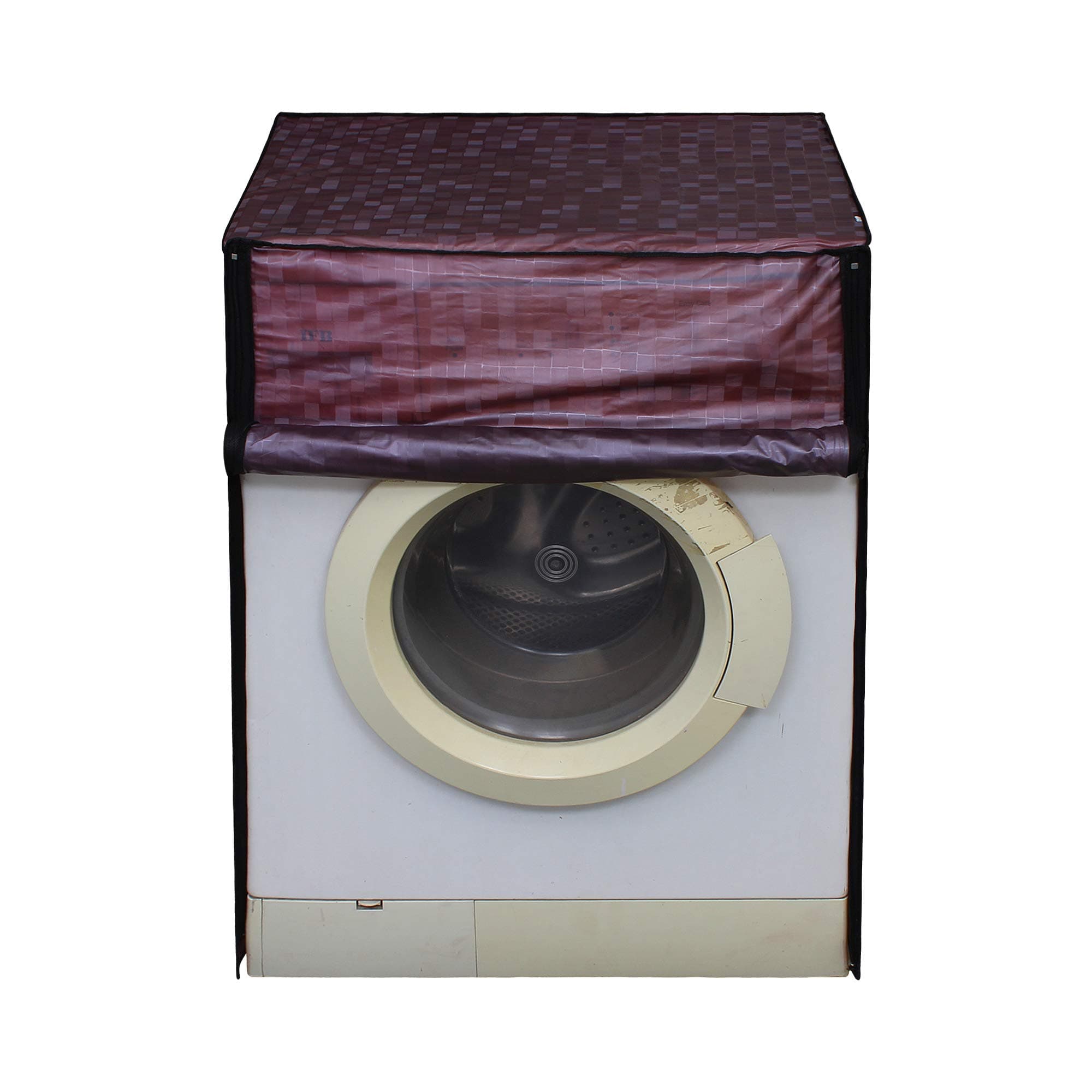 Lithara Washing Machine Cover for Fully Automatic Front Load Samsung WF1650WCW 6.5 Kg Color Brown