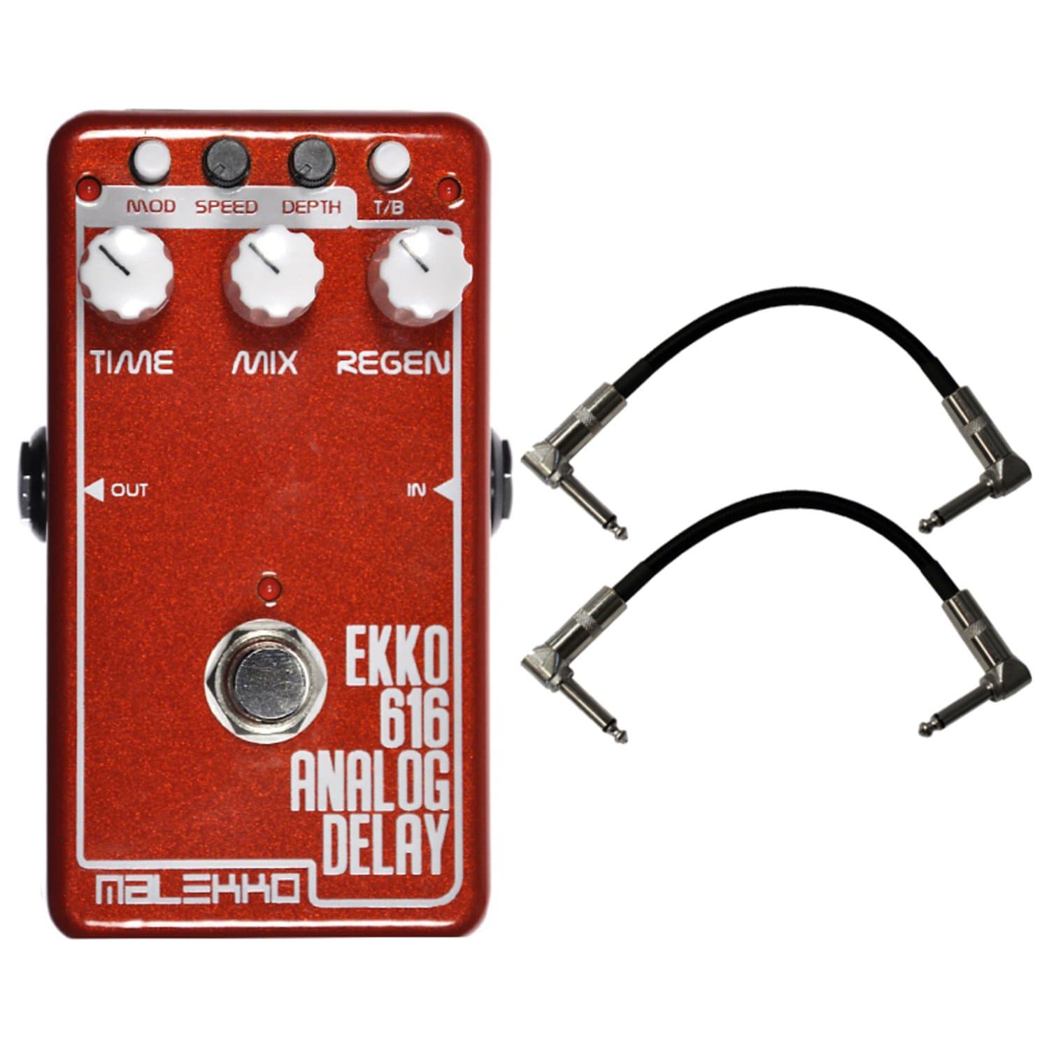 Malekko EKKO 616 MKII Analog Delay Guitar Effects Pedal w/ 2 Cables