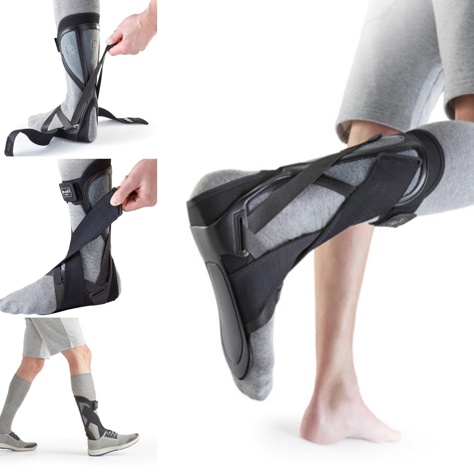 PUSH ortho Ankle Foot Orthosis for Comfortable Support. Can be Worn with Shoes. Comfortable and Flexible AFO Brace for Drop Foot (Peroneal Palsy), Stroke, Multiple Sclerosis. (Left Size 1)