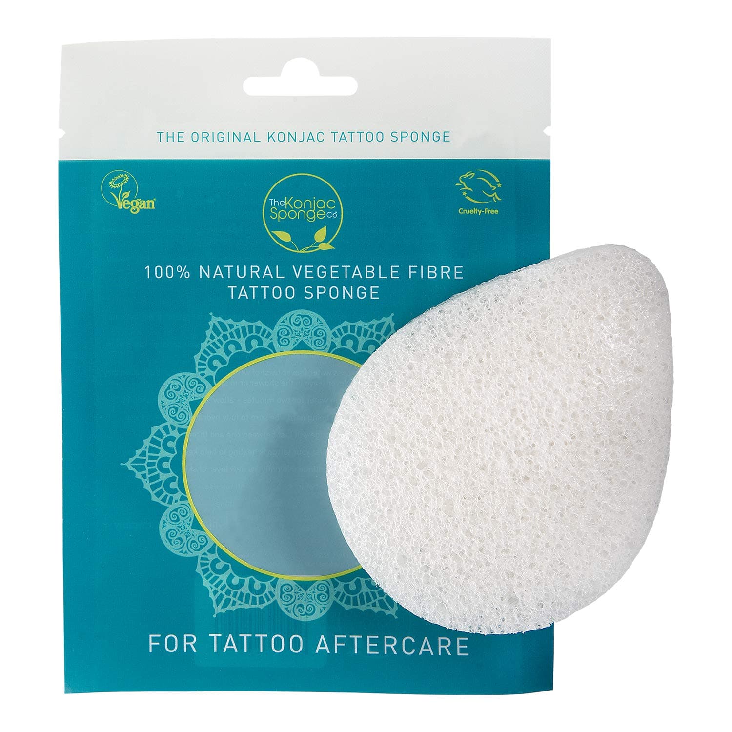 The Konjac Sponge Co Tattoo Sponge to Cleanse Newly Tattooed Area without Irritation or Damaging Tattoo