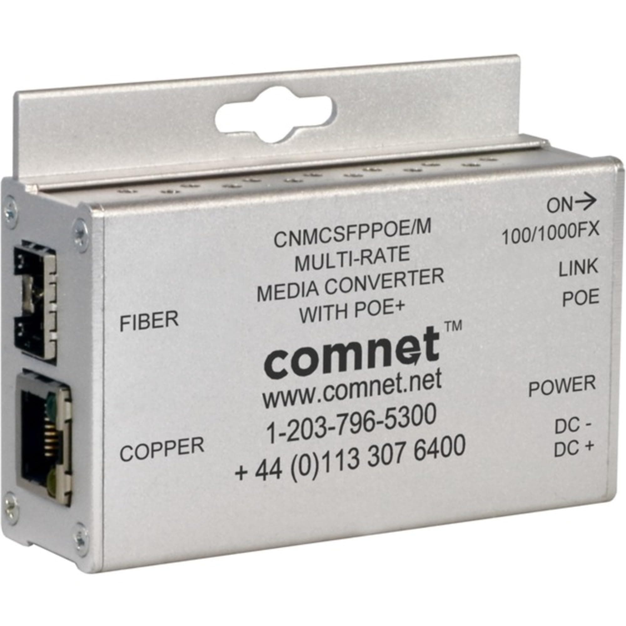 CNMCSFPPOEM CNMC[2,4] SFP[POE][/M] Transceiver/Media Converter - Network (RJ-45) - 1x PoE+ (RJ-45) Ports - Single-Mode, Multi-Mode - Gigabit Ethernet - 10/100/1000Base-T, 1000Base-X -