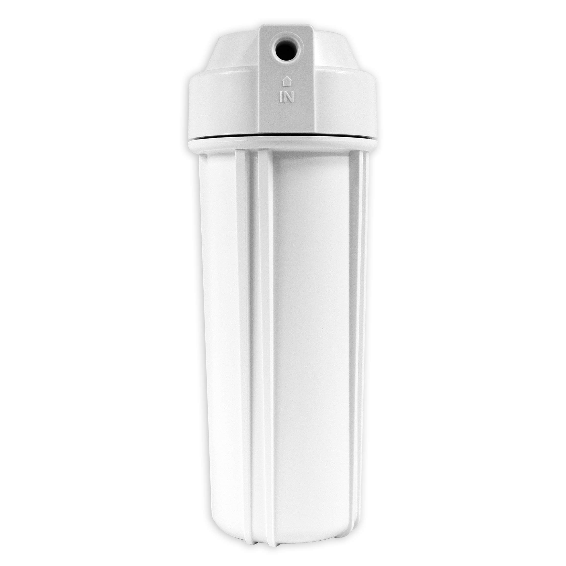 Standard 2.5x10in Whole House Filter Housing White 1/4" NPT