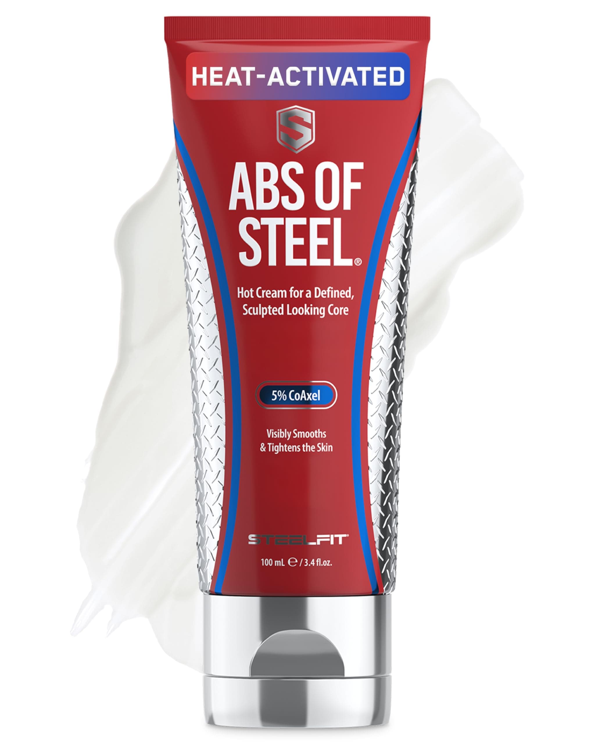 Abs of Steel Maximum Definition Cream - Skin Tightening, Toning & Firming Lotion for Sculpting Abs - L-Carnitine Pre & Post Workout Supplement for Men & Women - Non-Greasy Formula, 3.4 Ounces