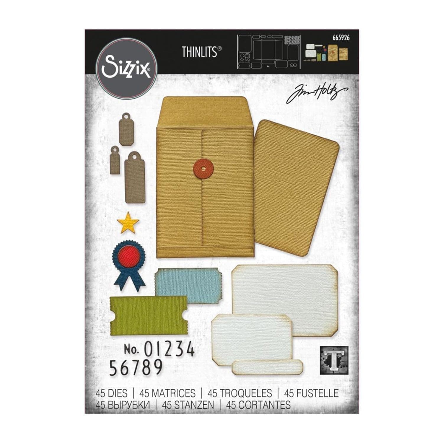 Sizzx Thinlits Die Set 45PK Collector by Tim Holtz | 665926 | Chapter 3 2022