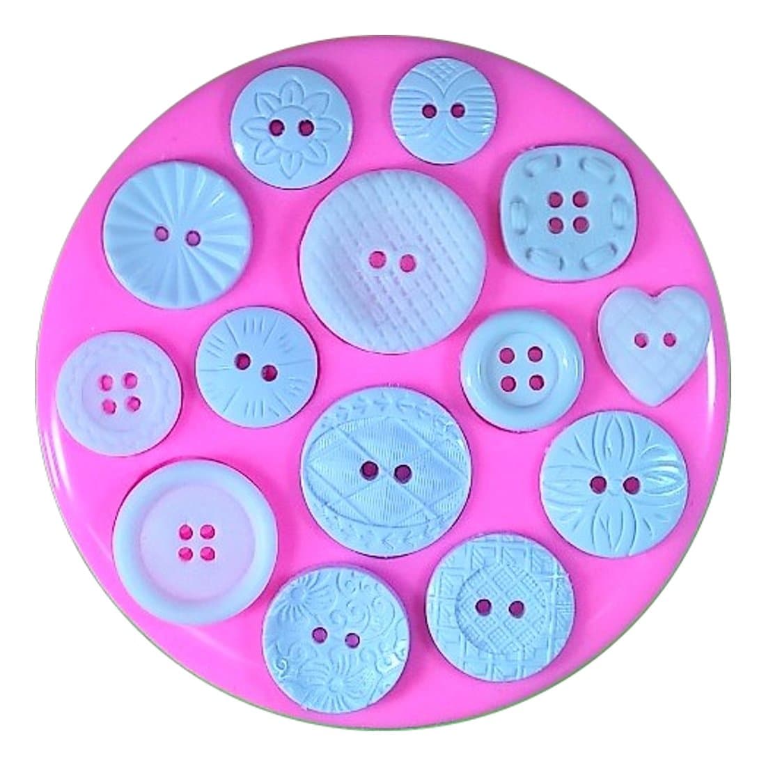 Fancy Buttons 14 different Sizes & Patterns Silicone Mould Mold for Cake Decorating Cake Cupcake Toppers Icing Sugarcraft Tool by Fairie Blessings