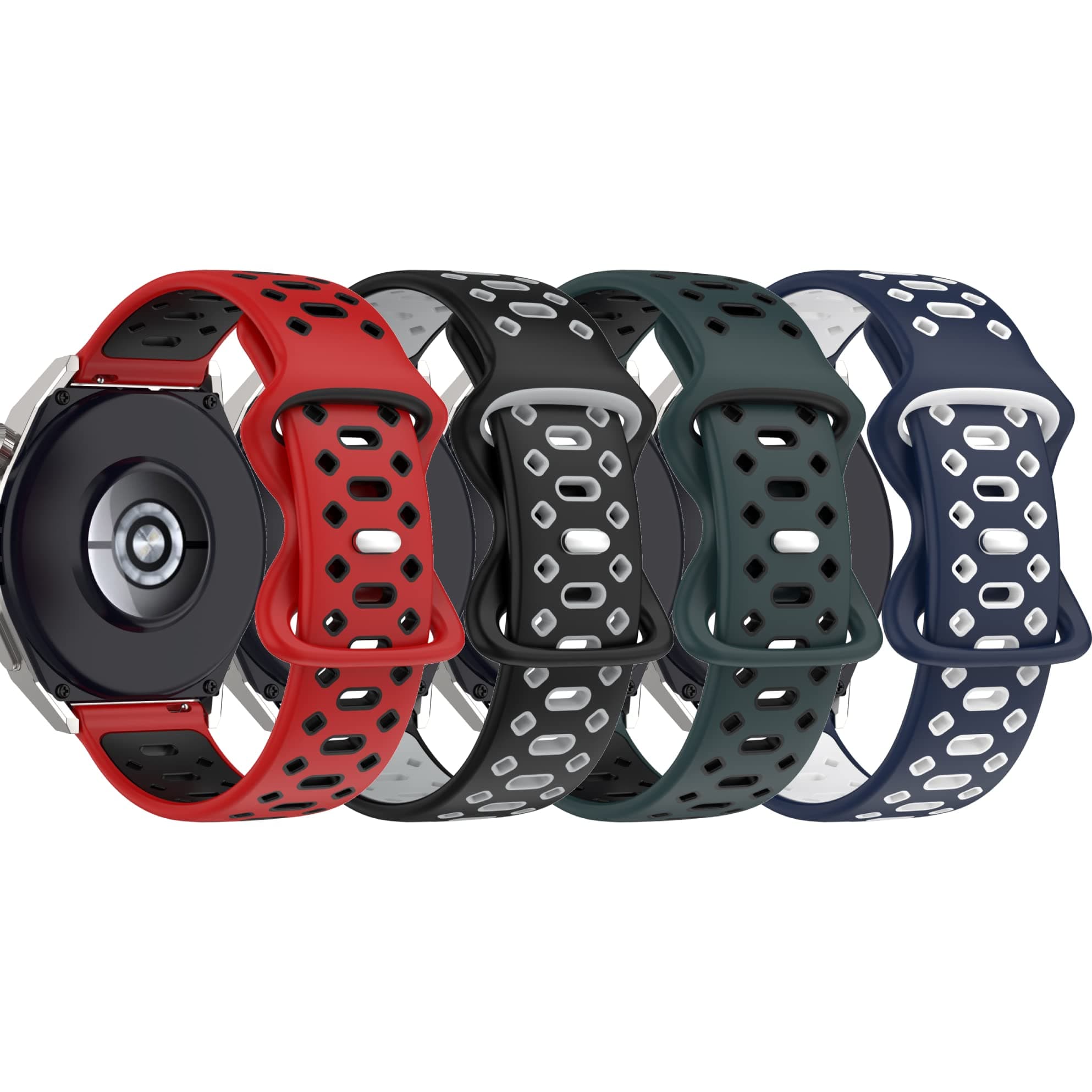 NineHorseWatch Bands Compatible with YUINK for Women&Men Breathable Silicone Replacement Wristbands Adjustable Sport Strap Quick Release Band