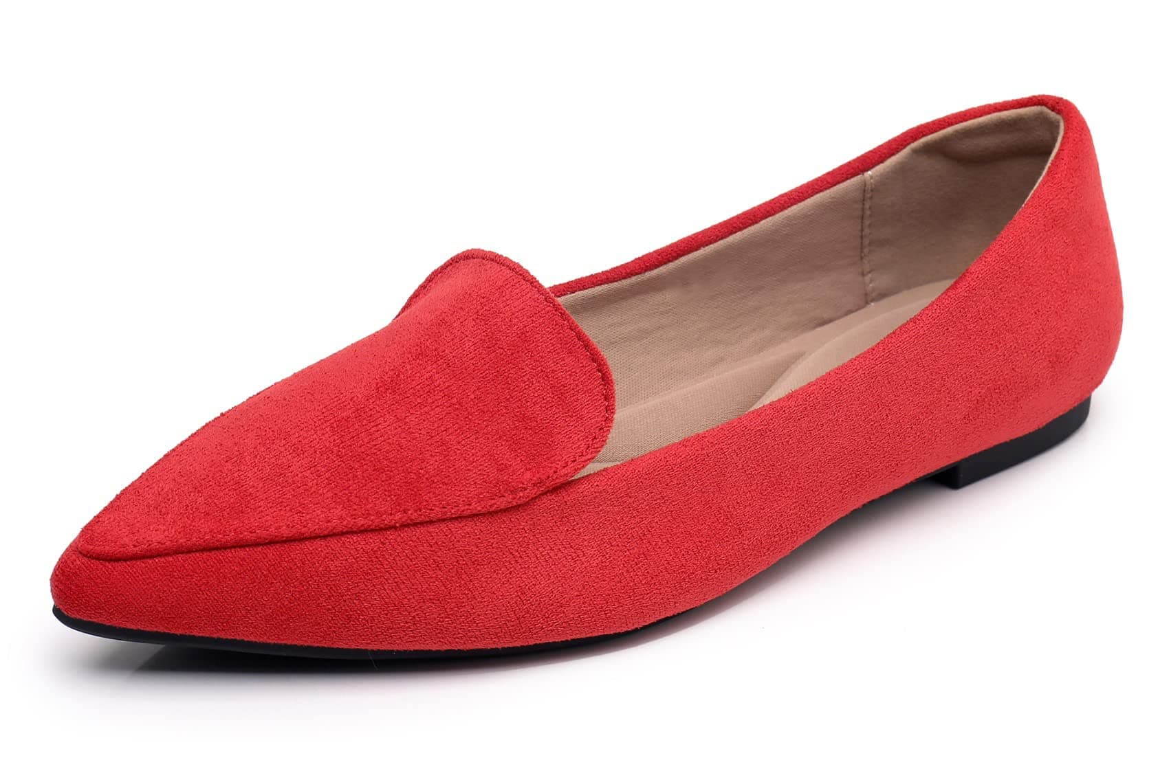 VenusCelia Women's Funkier Suede Flat Shoe, Red Suede, 9