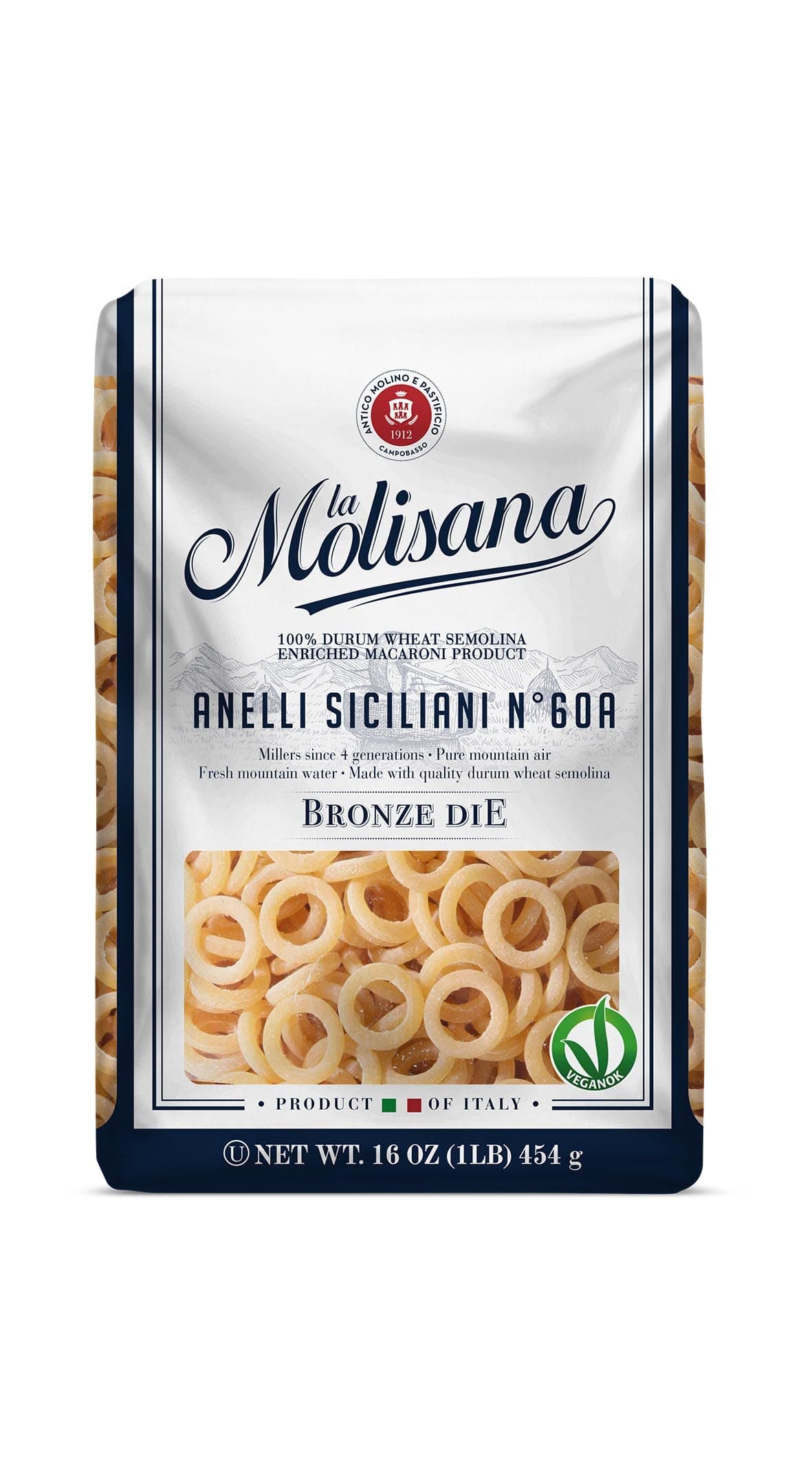La Molisana パスタ、Anelli Siciliani、1ポンド(12個パック)