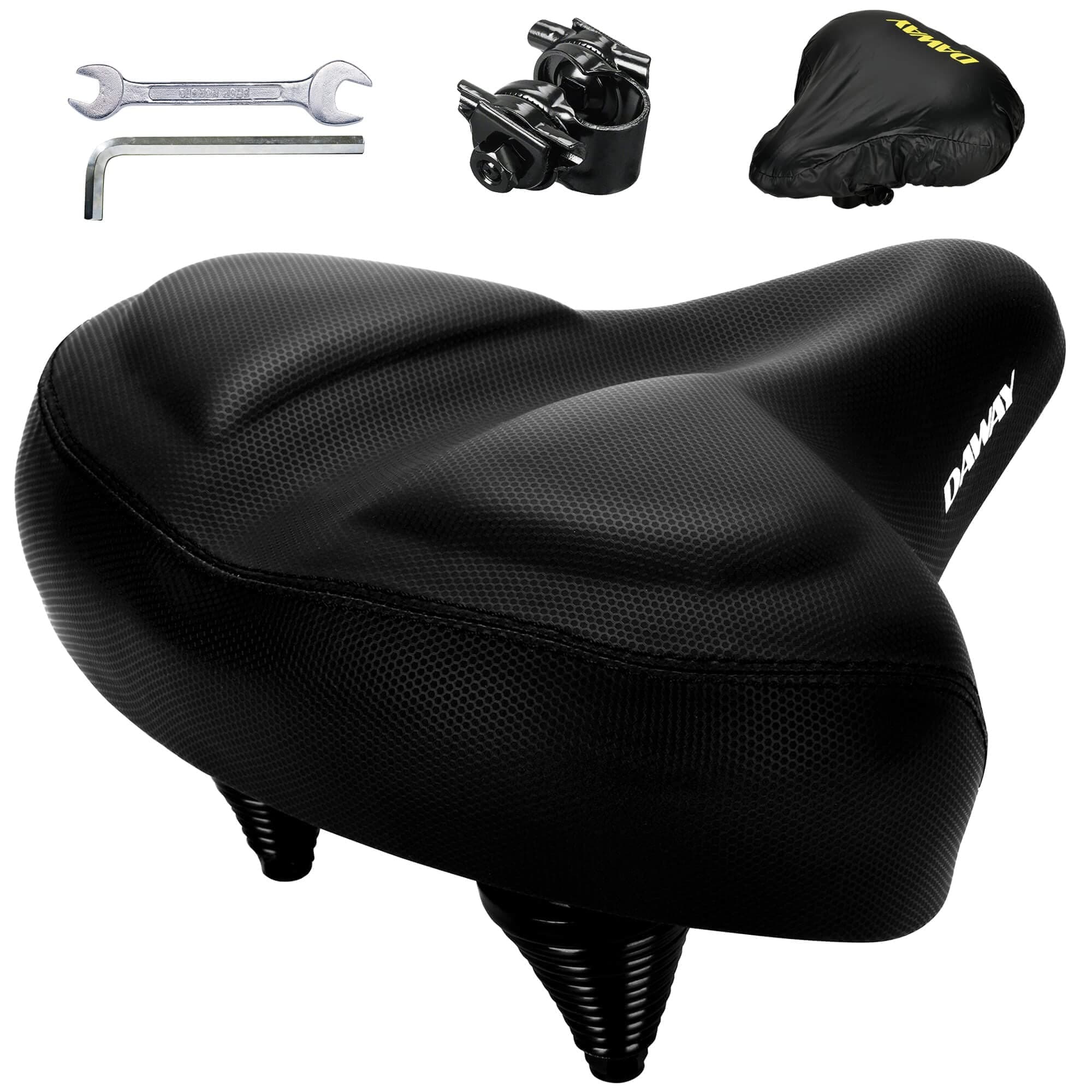 DAWAYC40 Comfortable Oversized Bike Seat - Compatible with Peloton, Exercise, Mountain or Road Bikes, Extra Wide Bicycle Saddle Replacement with Memory Foam Cushion for Men Women Comfort